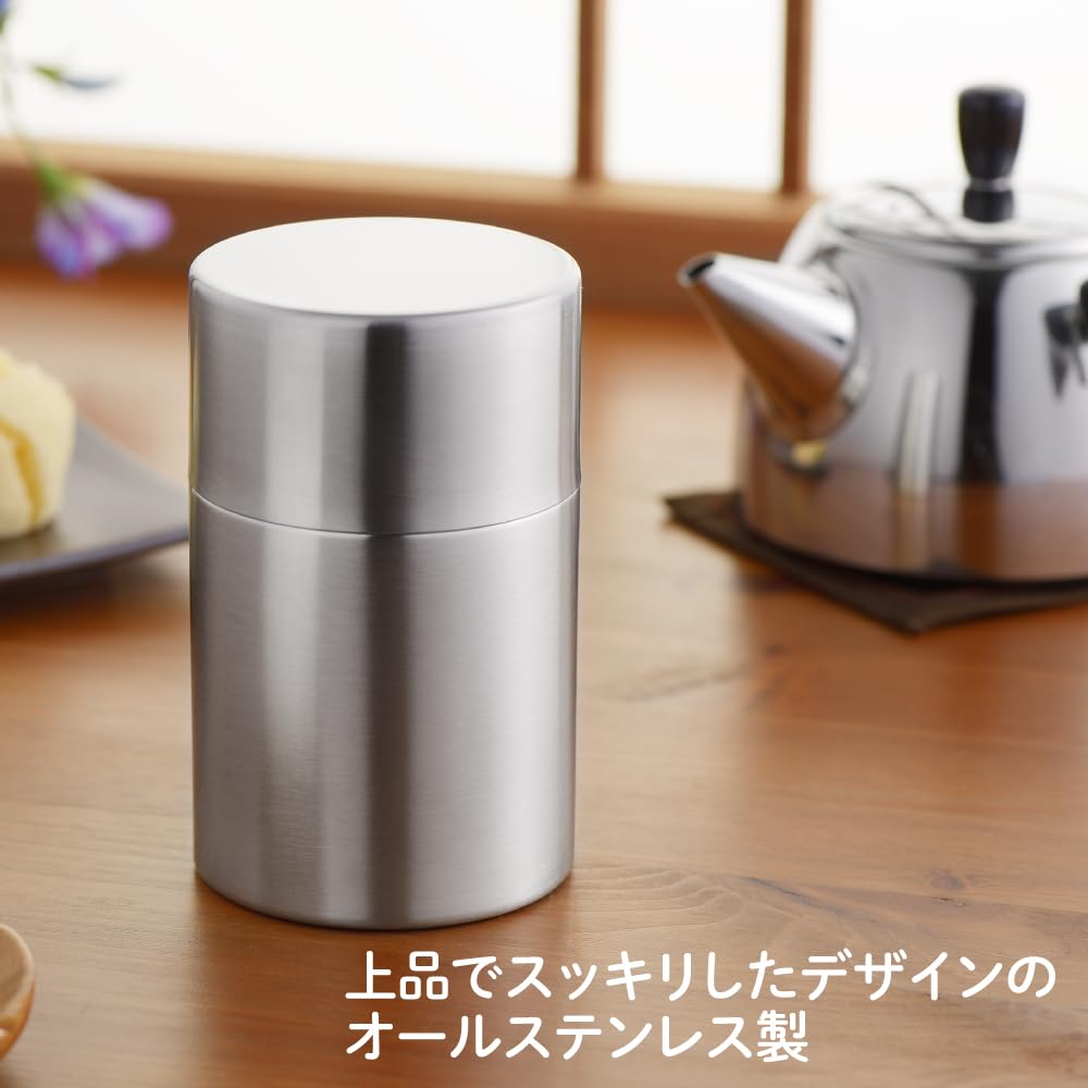 요시카와 고기 스테인리스 차통 YJ3343 400ml 차 숟가락 포함 이미지 5