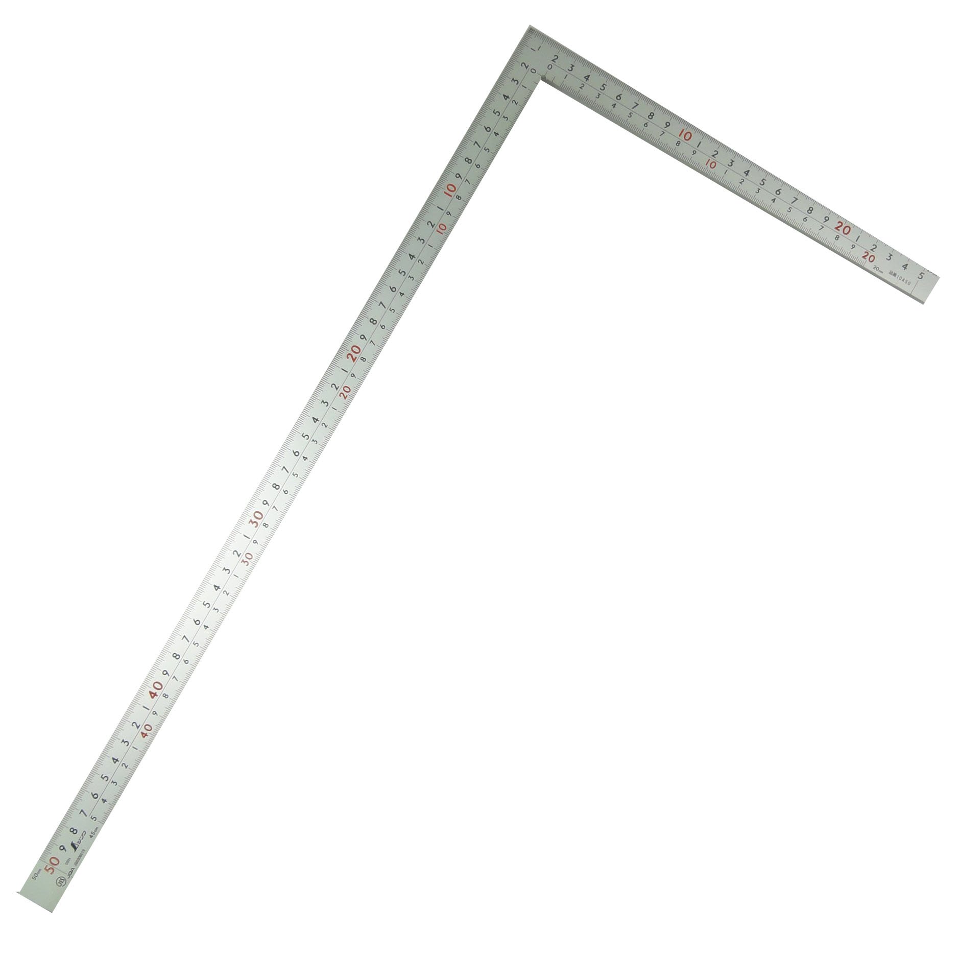 신와 직각자 실버 50cm 두꺼운 광폭 10450 8단 눈금