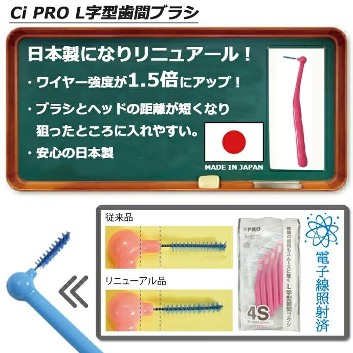 Ci메디컬 PRO 4S 핑크 L자형 치간칫솔 5개입 이미지 3