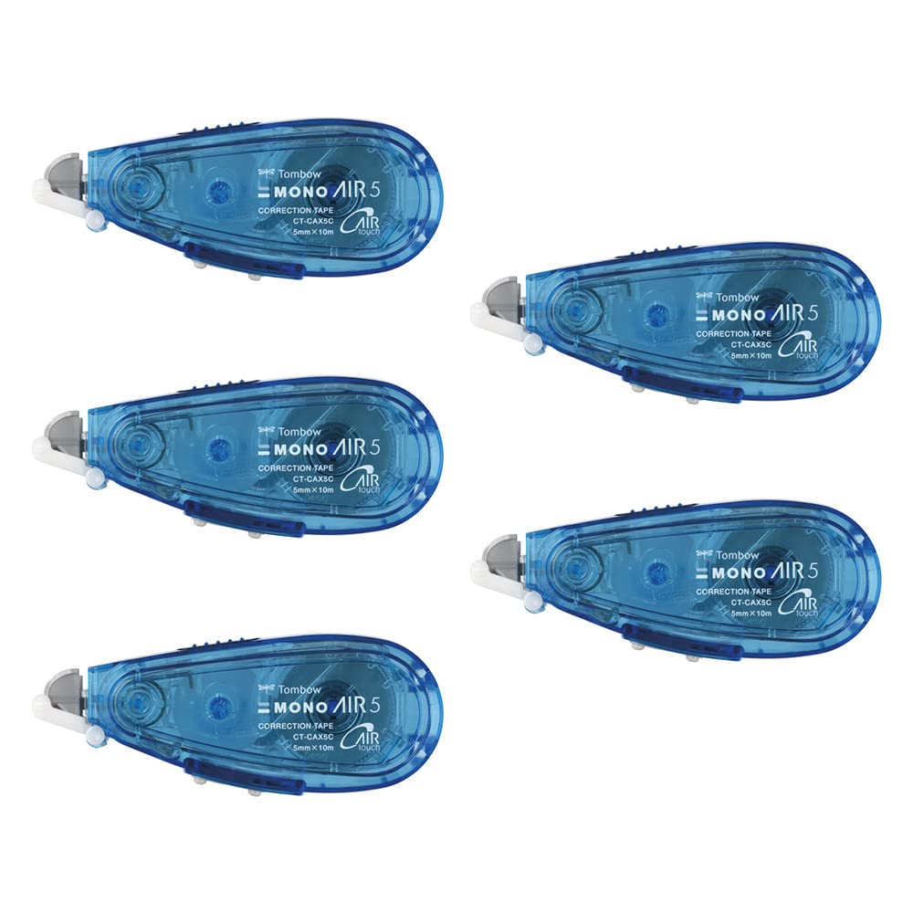 톰보 모노에어 리필식 수정테이프 블루 CT-CAX5C40-5P 5mm 5개입 본체 블루