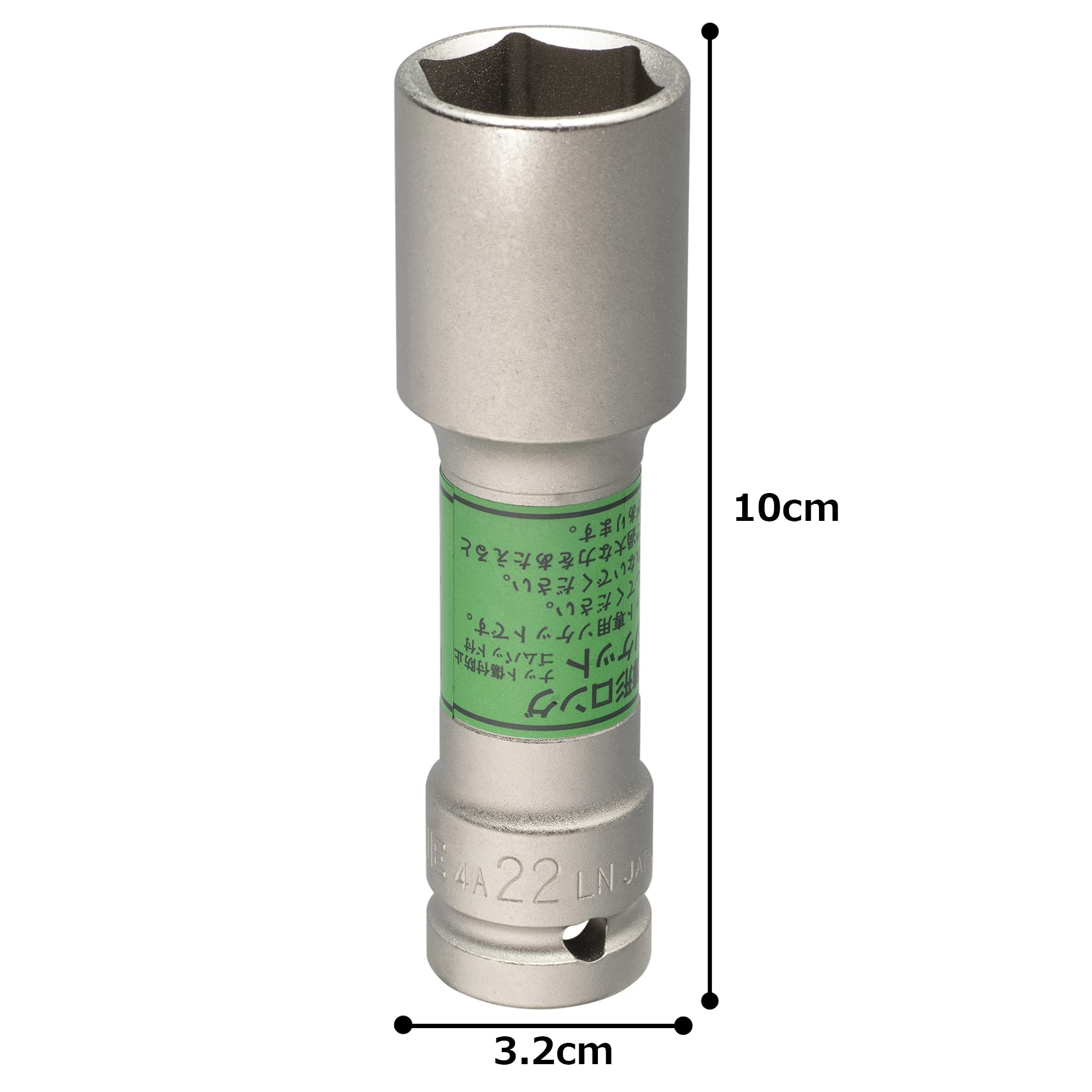토네 HP4A-22LN 그린 22mm 임팩트 박형 롱 휠너트 소켓 12.7mm 이미지 4