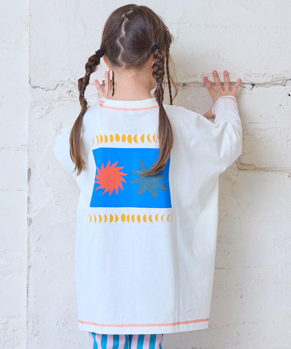 마키즈 COTTON from U.S.A 전후면 프린트 빅 롱슬리브 Ｆ３０옐로우 150 이미지 7