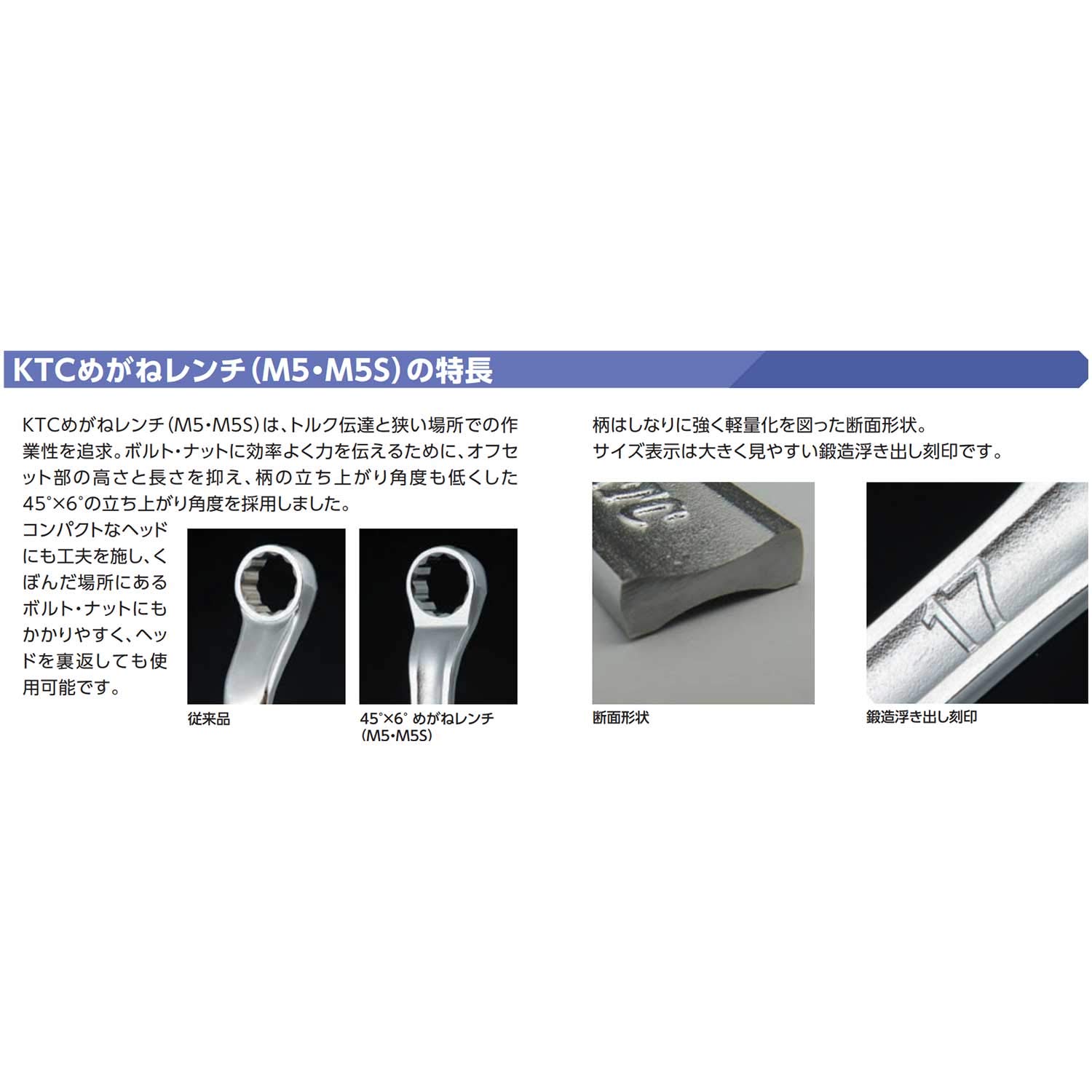 KTC 스트레이트 숏 안경렌치 M100-10X12 이미지 6