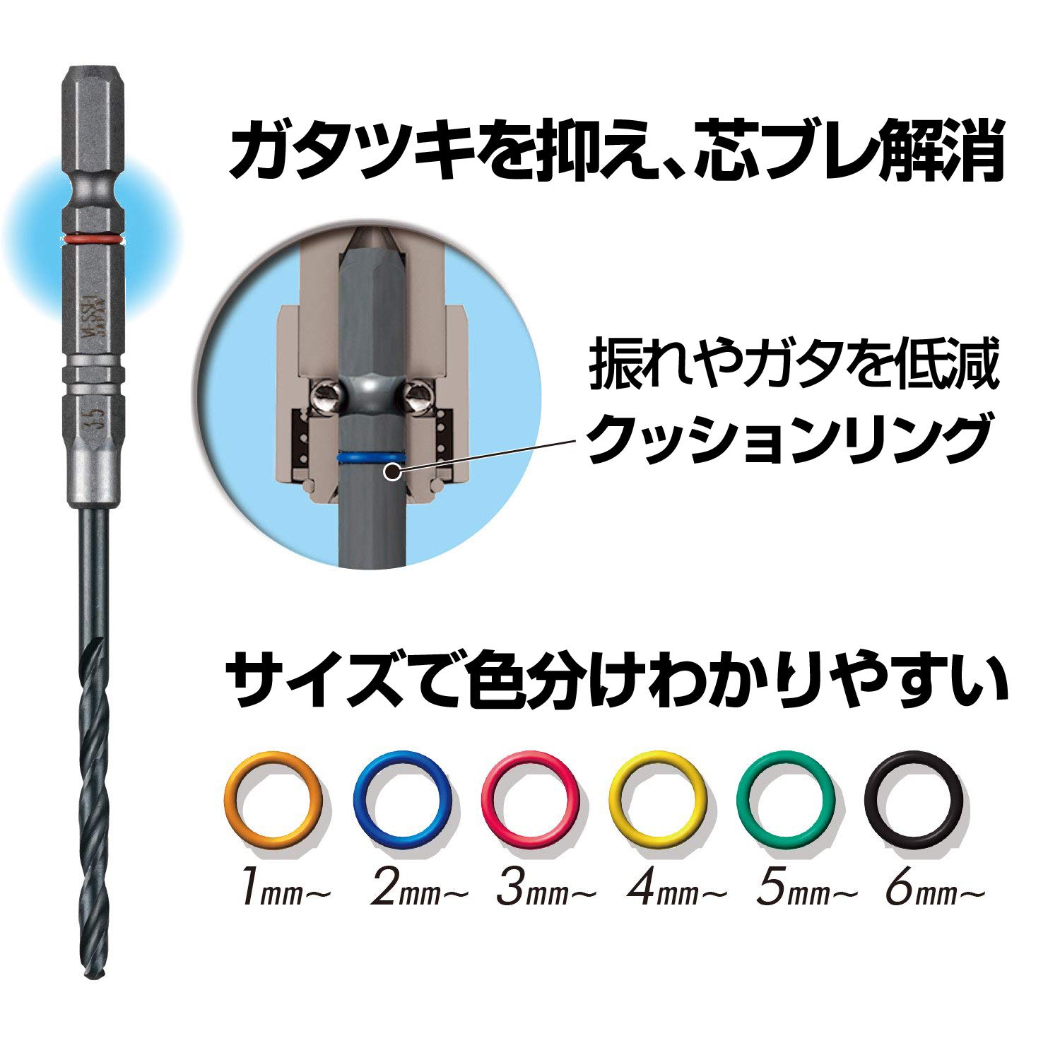 베셀 쿠션 드릴 철공용 드릴 비트 세트 3.5mm 3개입 AMD3S-3.5 이미지 4