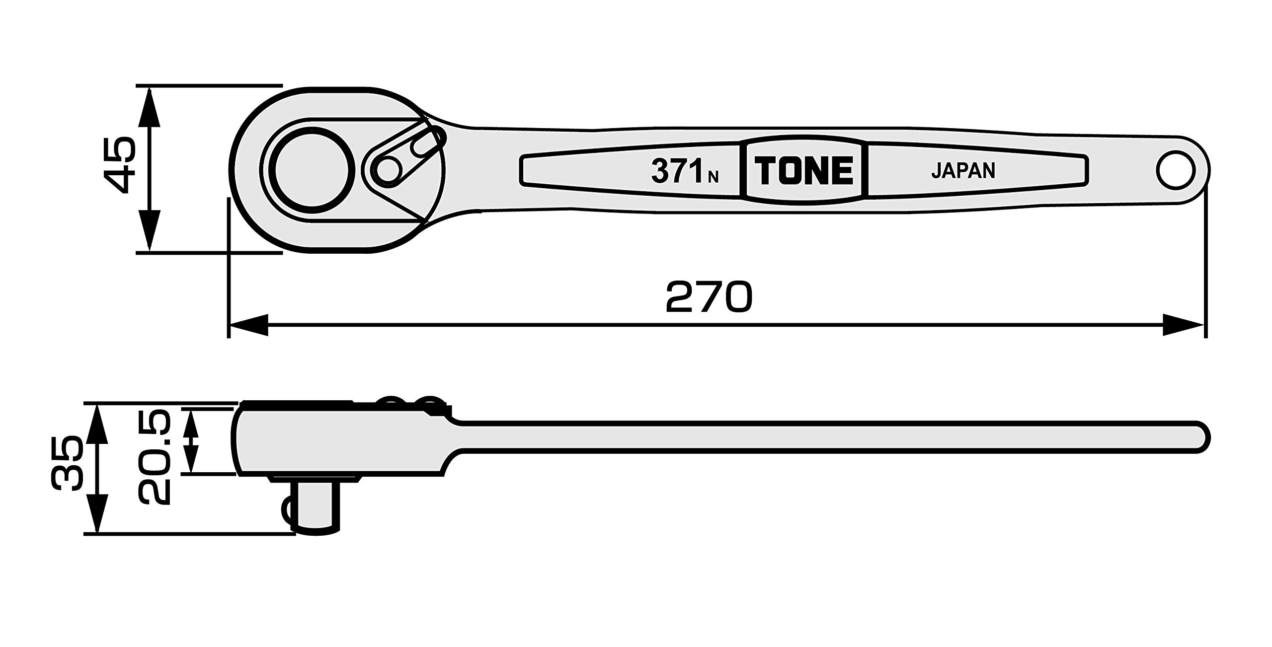 토네 HP371 12.7mm 라쳇핸들 이미지 5