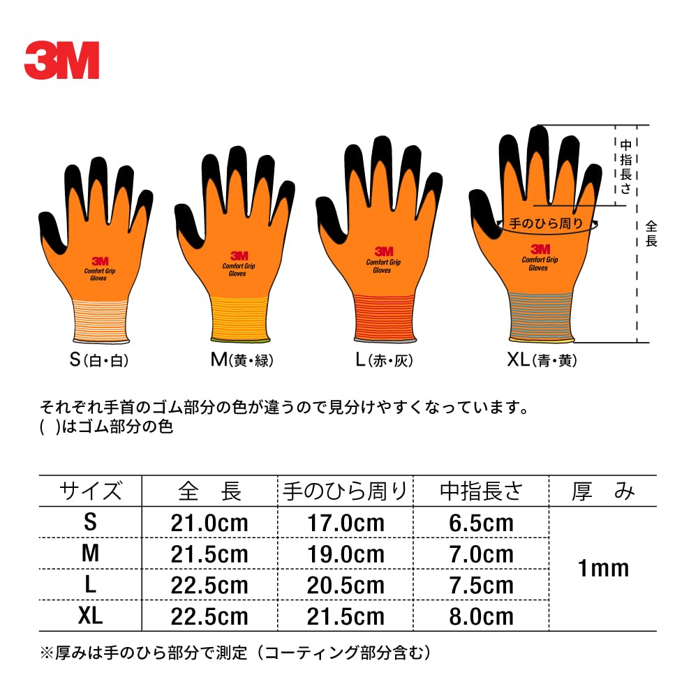 3M 컴포트 그립 오렌지 L 작업용 장갑 오렌지 1켤레 이미지 5
