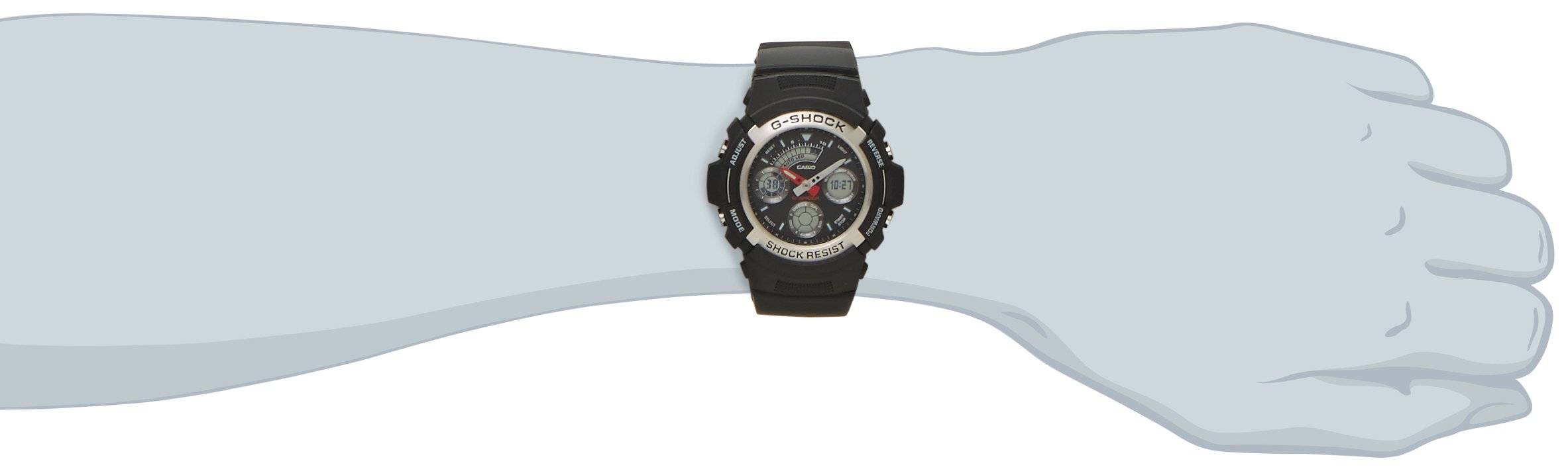 카시오 지샥 AW-590-1AJF 아날로그 디지털 손목시계 G-SHOCK 단품 블랙 이미지 3