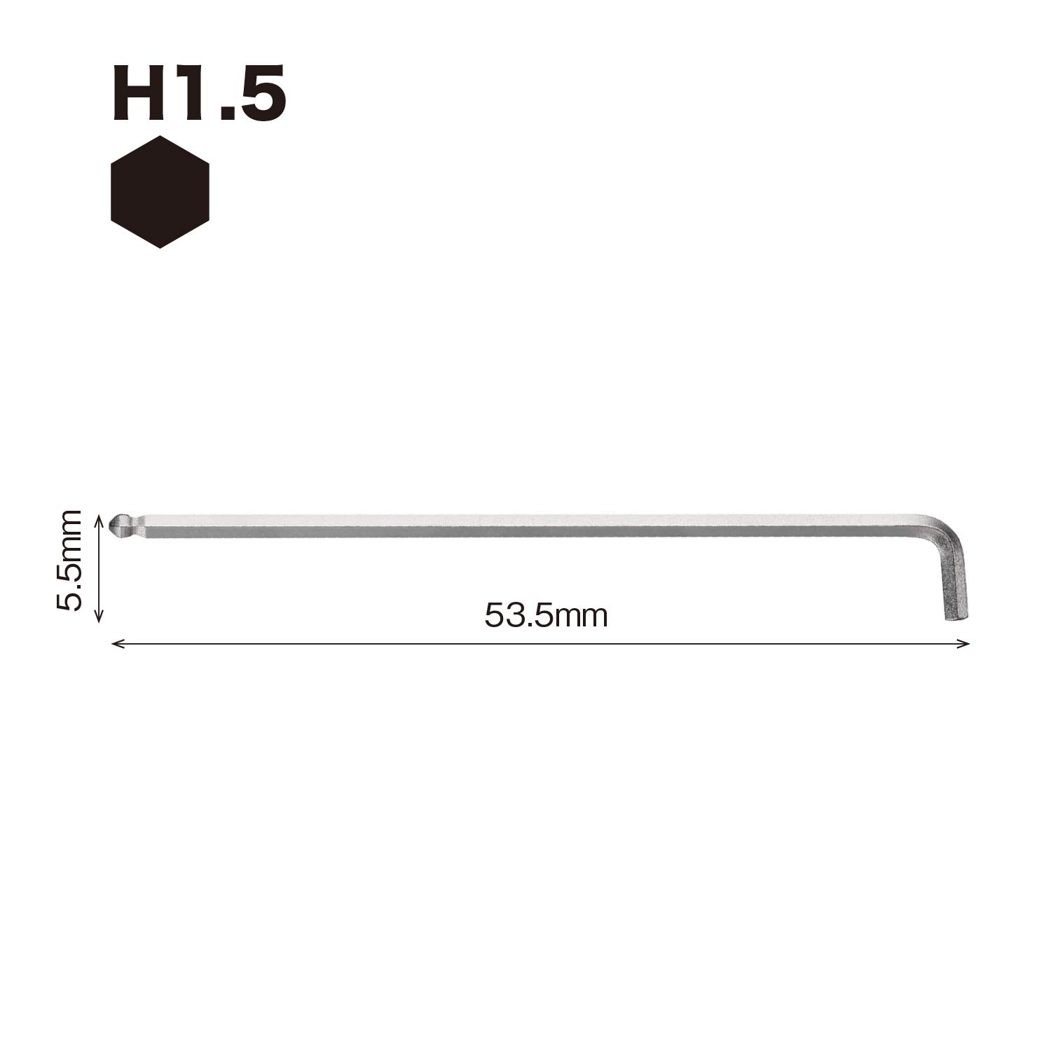 베셀 8200BP-S 1.5mm 볼포인트 L형 렌치 단축형 이미지 2