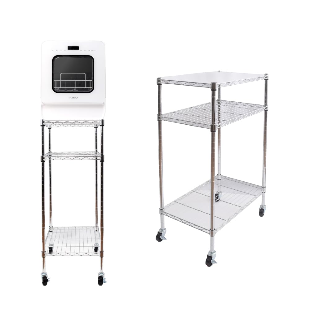 산코 라쿠아 패밀리 슬림 식기세척기 전용 스틸 랙 350x550x950 이동식 수납 선반 이미지 1