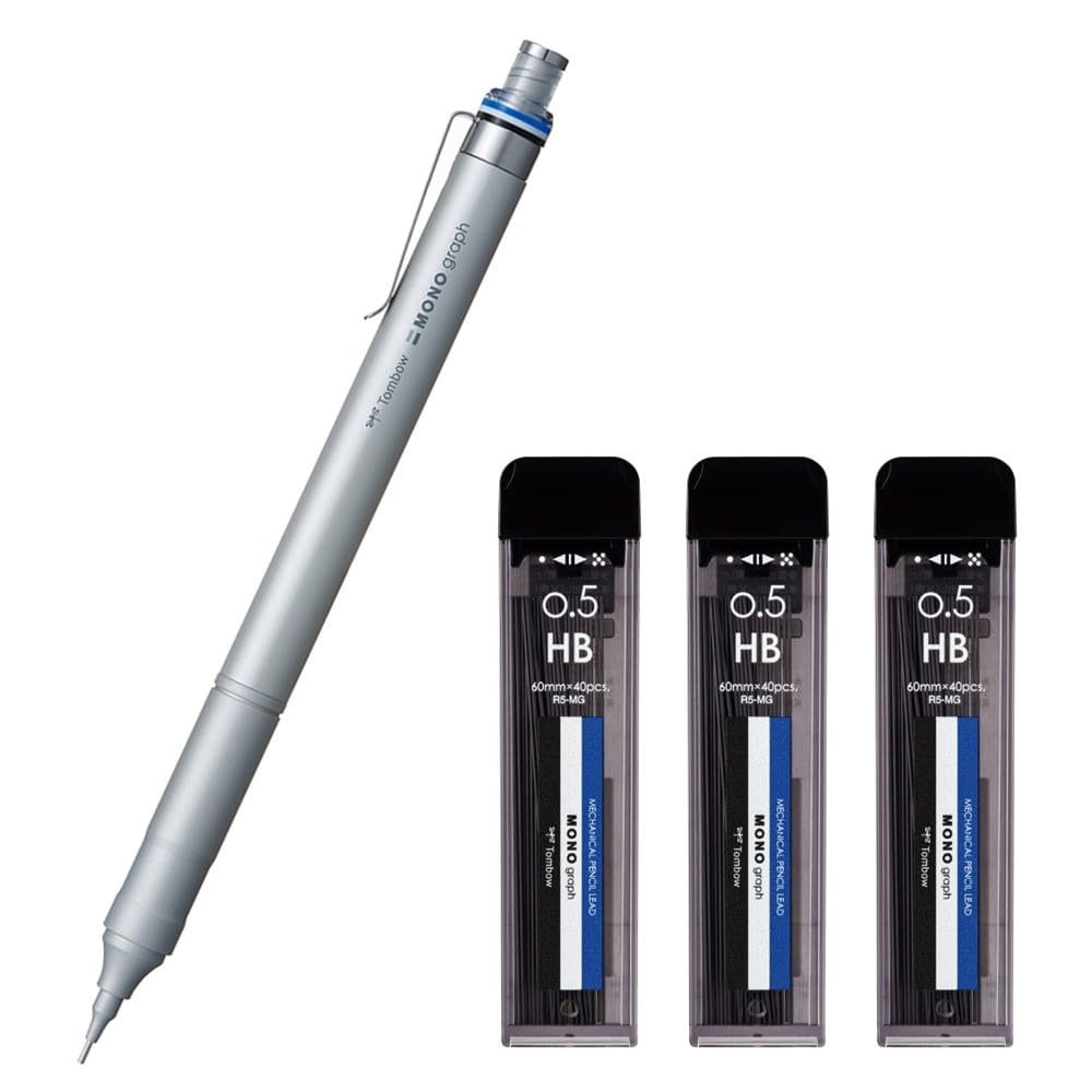 톰보 모노그래프 파인 실버 DPA-112A 0.5mm 샤프 세트 샤프심 3개입