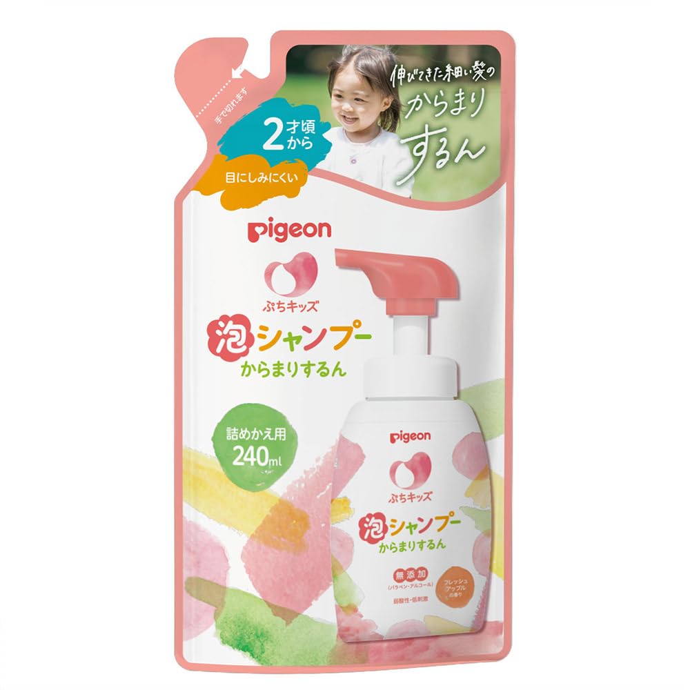피죤 쁘띠키즈 엉킴방지 거품샴푸 리필 240ml 프레시애플향 이미지 1