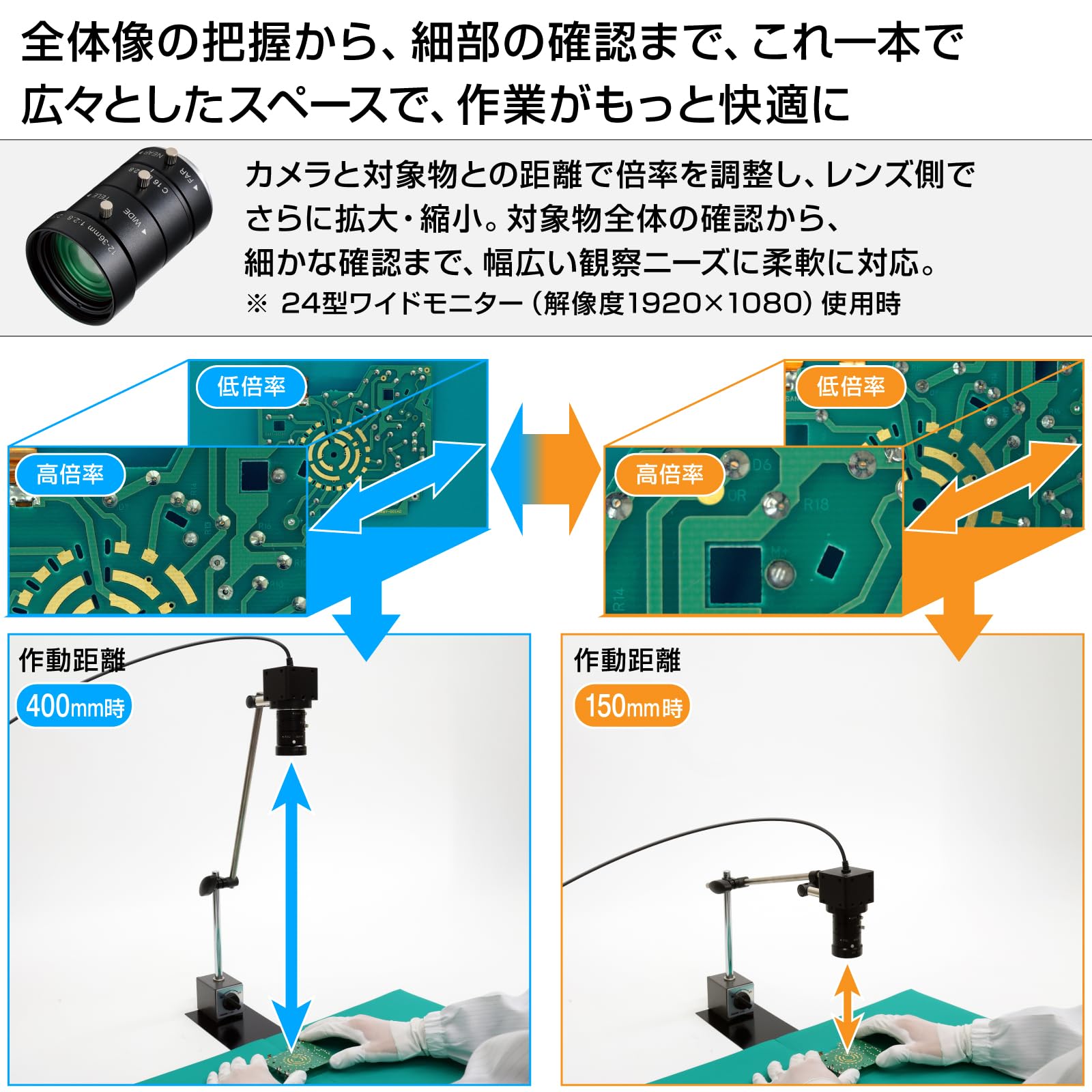 호잔 500만 USB 현미경 USB 연결 500만 화소 초점거리 12-36mm 암 자립형 이미지 4