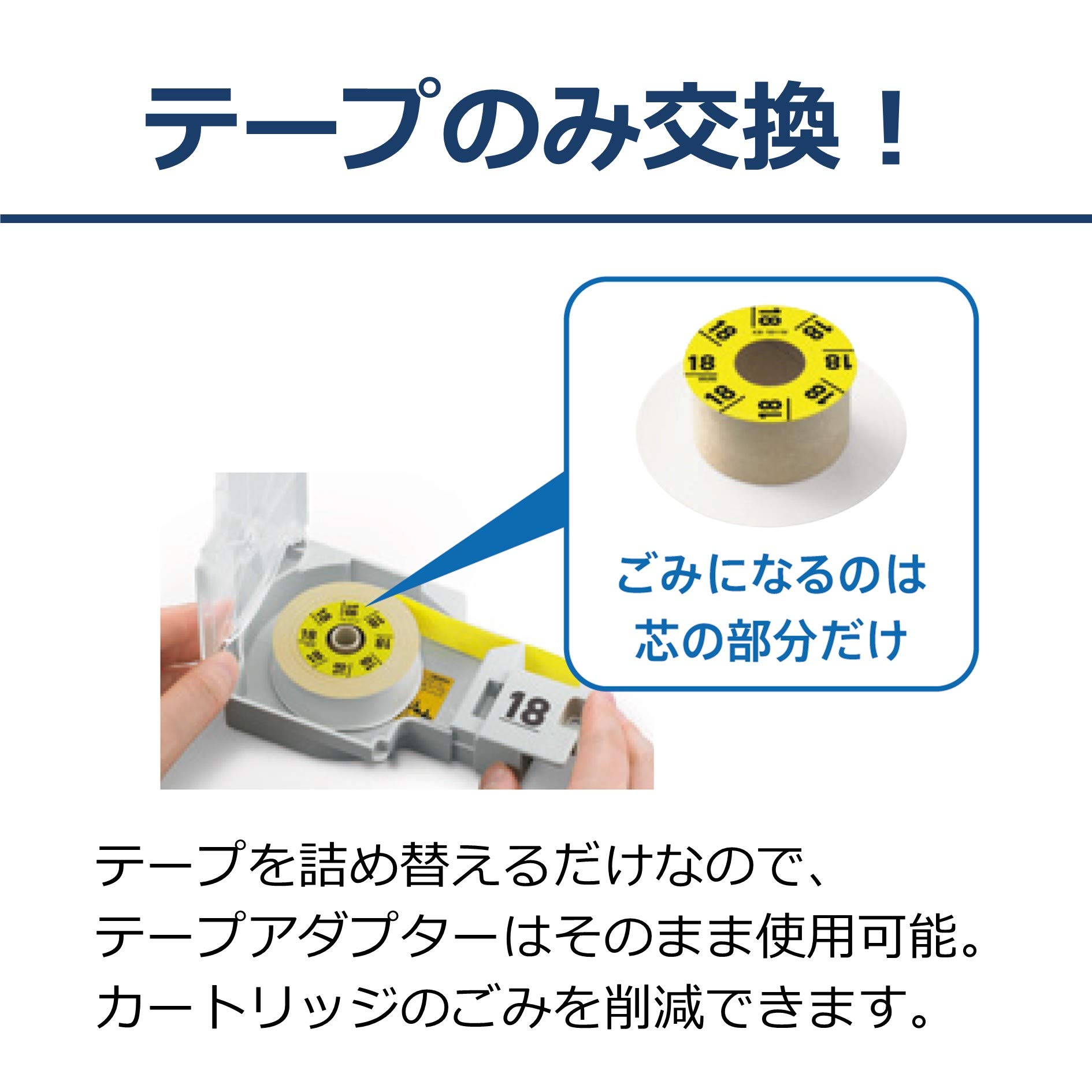 카시오 라테코 연두색 XB-12YG 12mm 라벨테이프 이미지 2