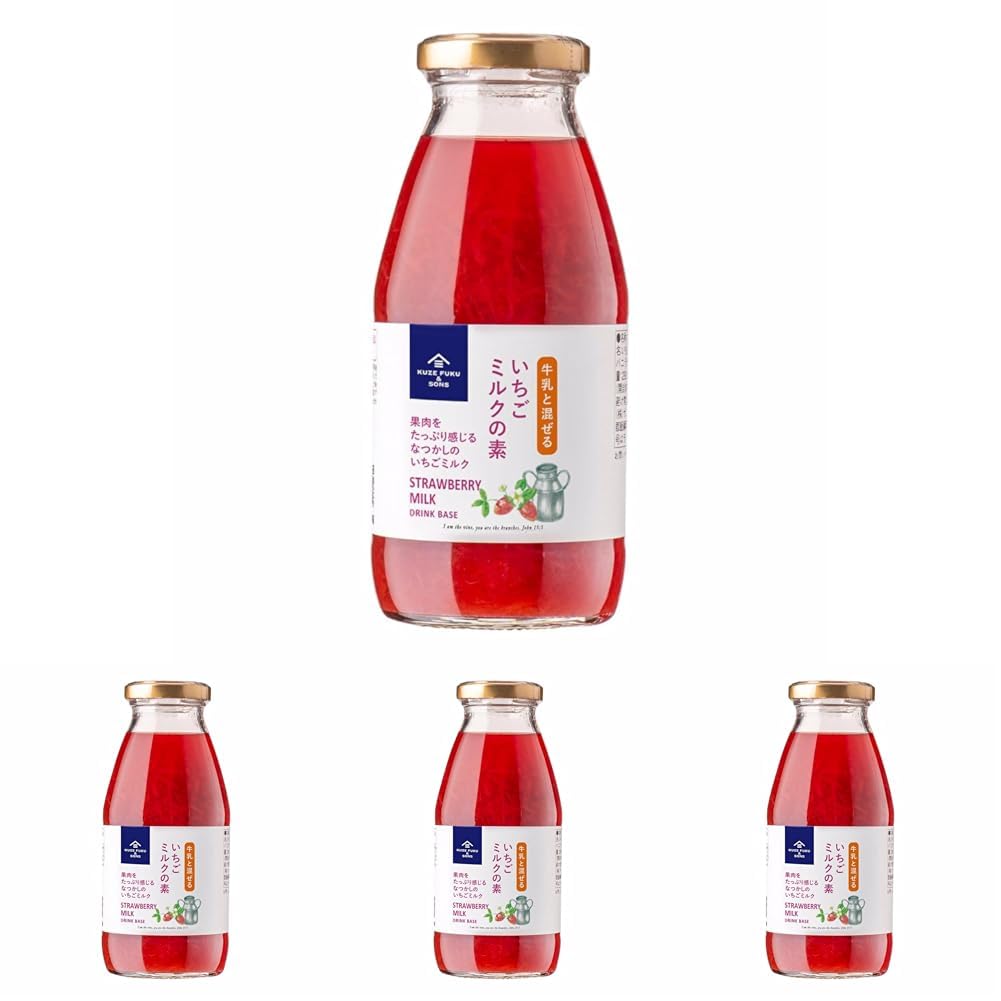 쿠제후쿠상점 딸기우유 베이스 290ml Pack of
