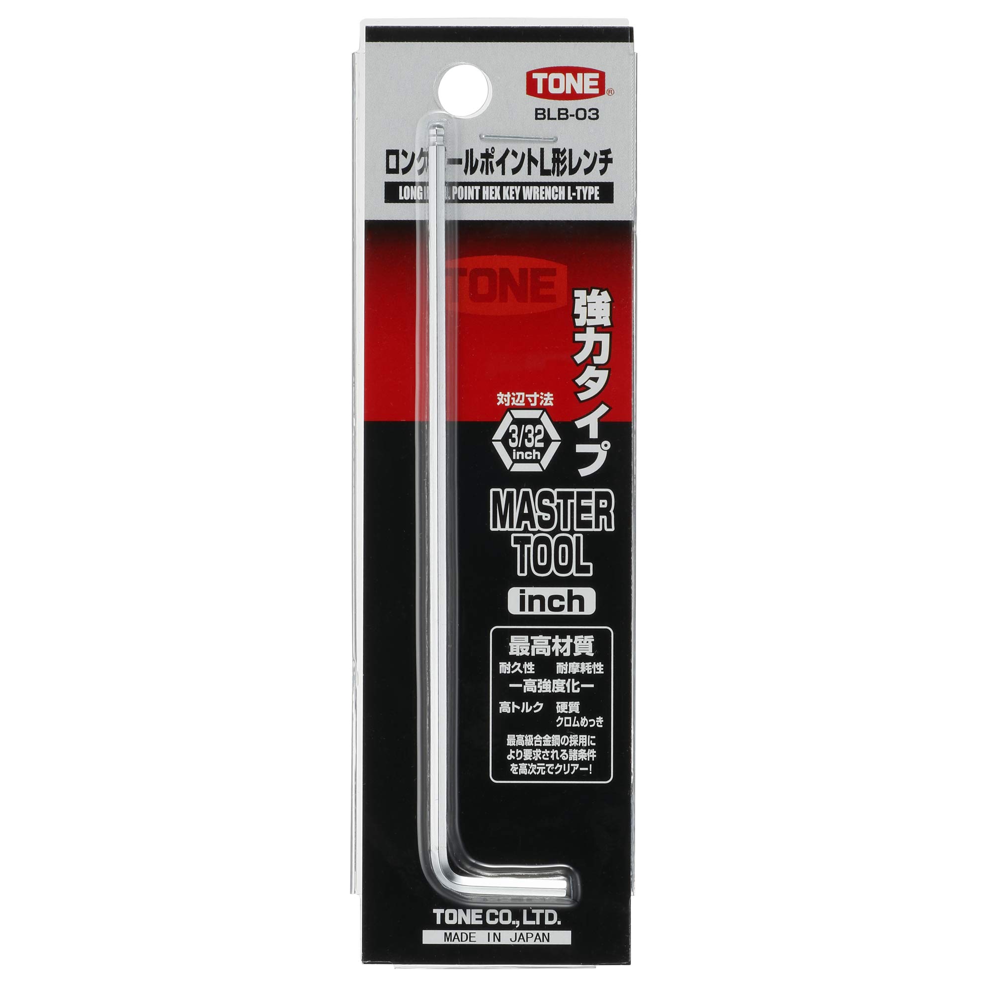 토네 롱 볼포인트 L형 렌치 BLB-03 3/32인치 이미지 3