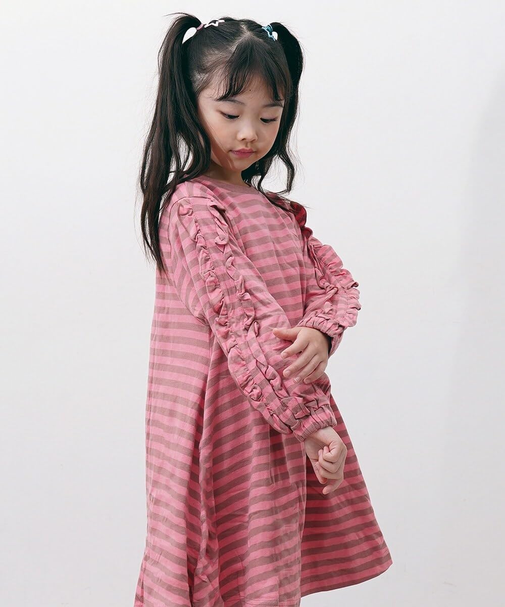 마키즈 프릴 슬리브 스트라이프 원피스 B92 블랙보더 90 이미지 9