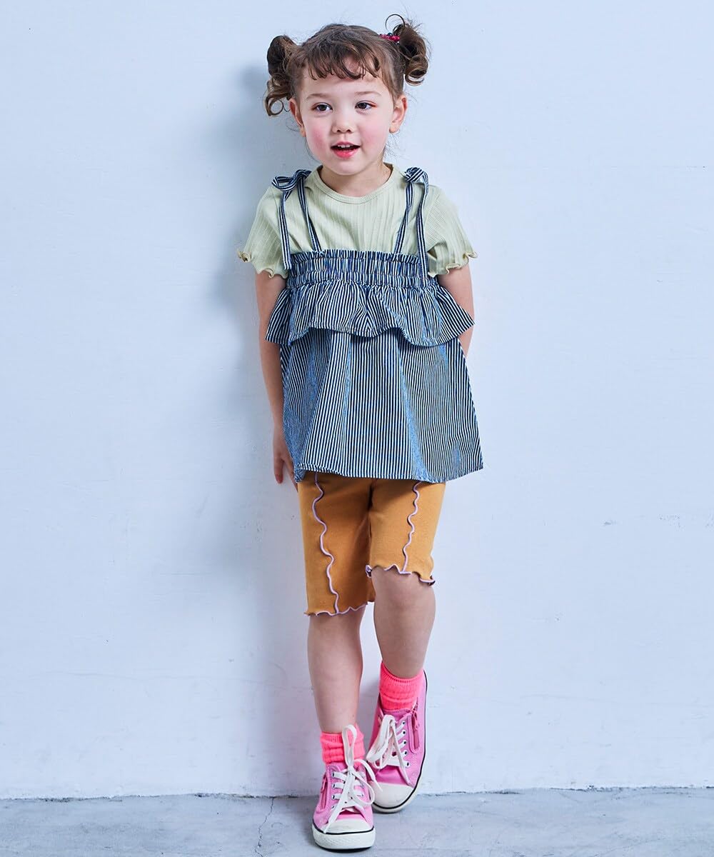 마키즈 COTTON from U.S.A 데님 캐미 튜닉 Ｃ７０네이비 120 이미지 5