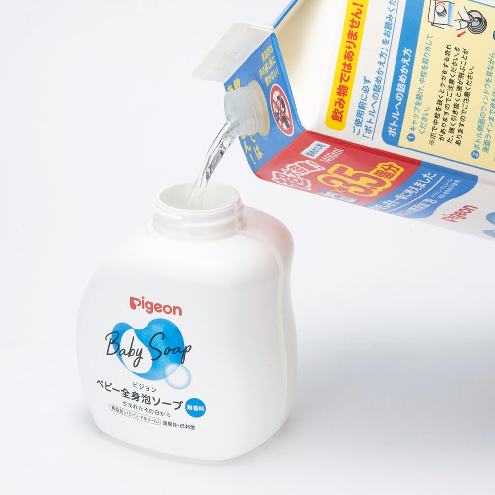 피죤 베이비 전신 거품 비누 리필 1400ml 레귤러 2개 이미지 6