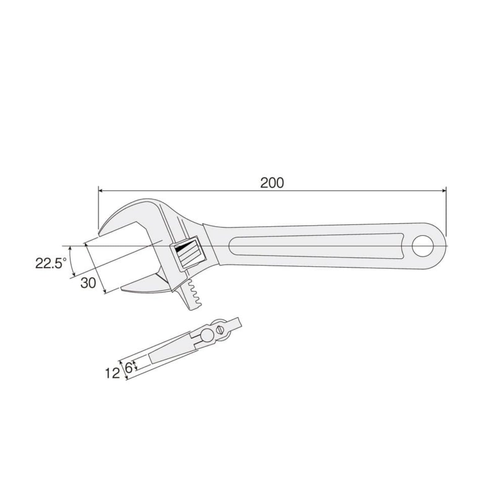 호잔 W-240-200 200mm 몽키렌치 30mm 경량형 이미지 4