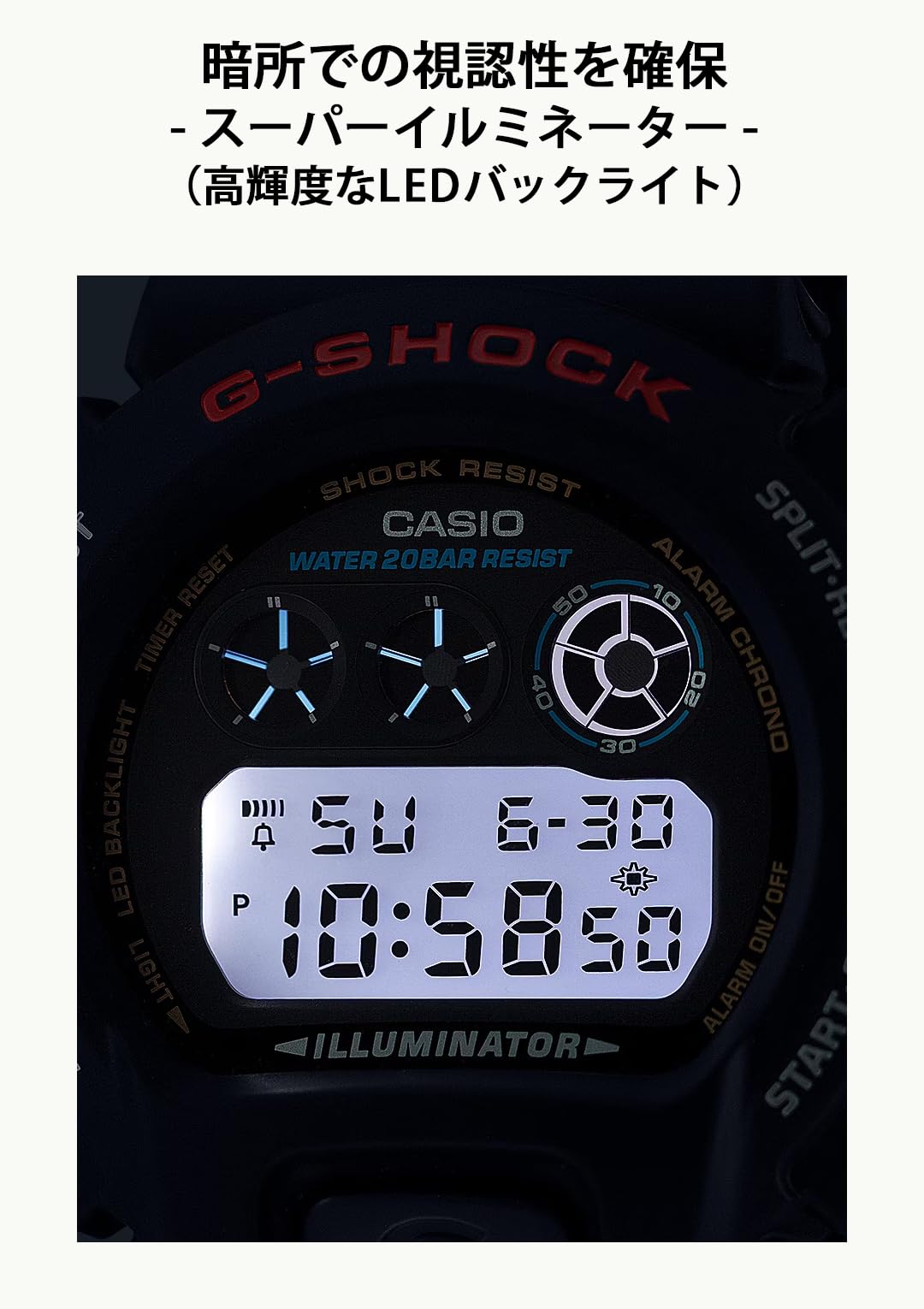 카시오 지샥 6900 시리즈 블랙 DW-6900U-1JF 손목시계 블랙 기본 컬러 이미지 5