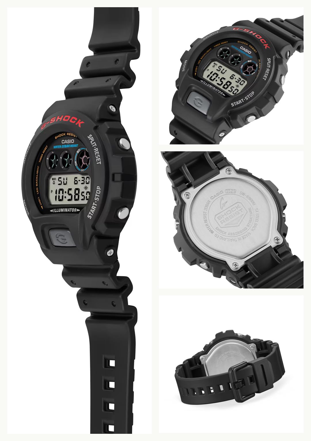 카시오 지샥 6900 시리즈 블랙 DW-6900U-1JF 손목시계 블랙 기본 컬러 이미지 2