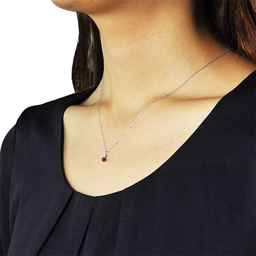 교세라 크레산베르 루비 플래티넘 목걸이 3mm 라운드 메레다이아 이미지 5