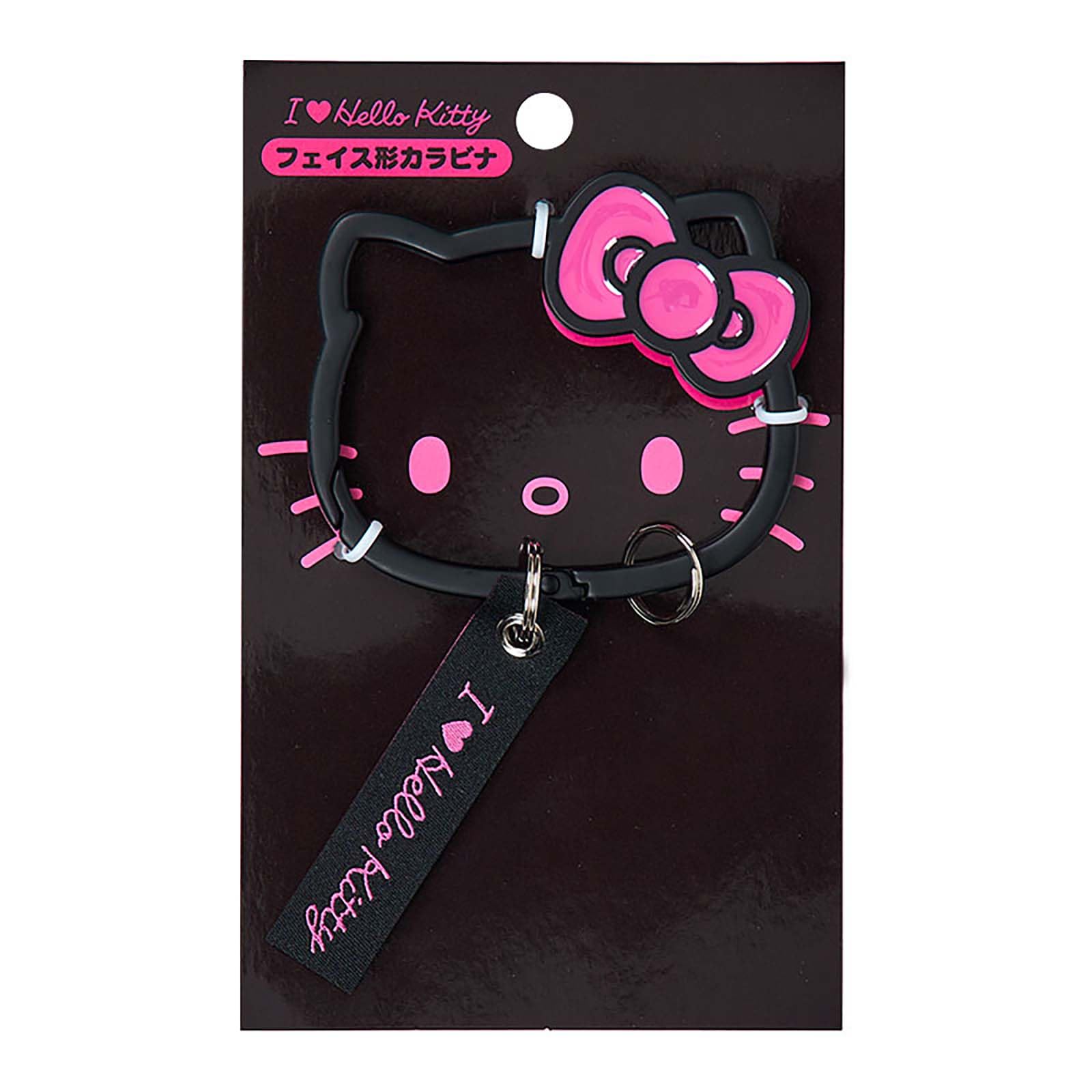 산리오 I Love Hello Kitty 헬로키티 395803 페이스형 카라비너 블랙 이미지 1
