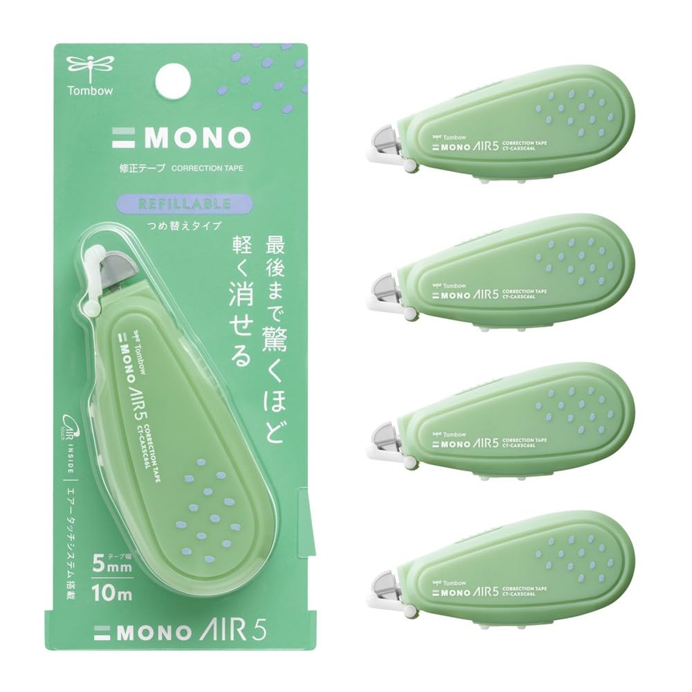 톰보 모노에어 밀크그린 5mm 리필형 수정테이프 5개입 CT-CAX5C66L-5P