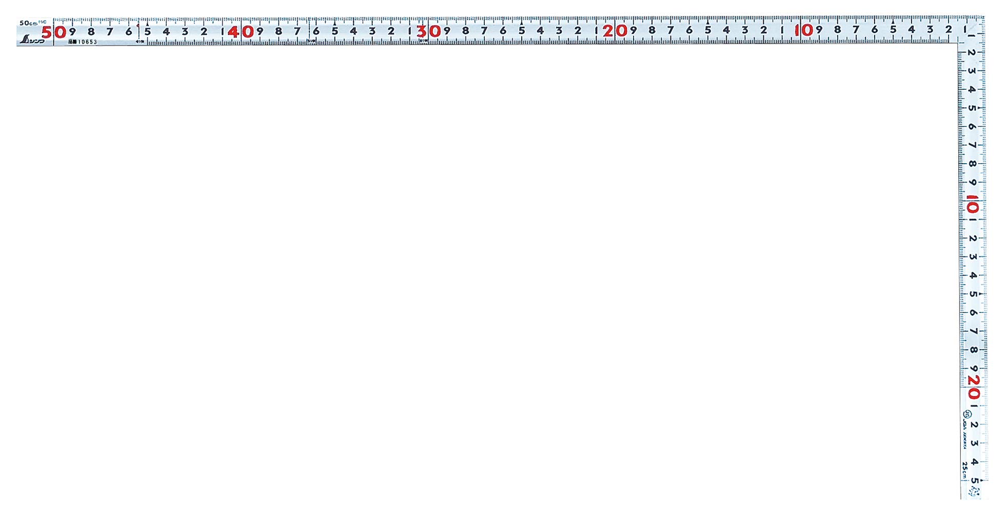 신와 직각자 실버 10653 50cm JIS 이면각목