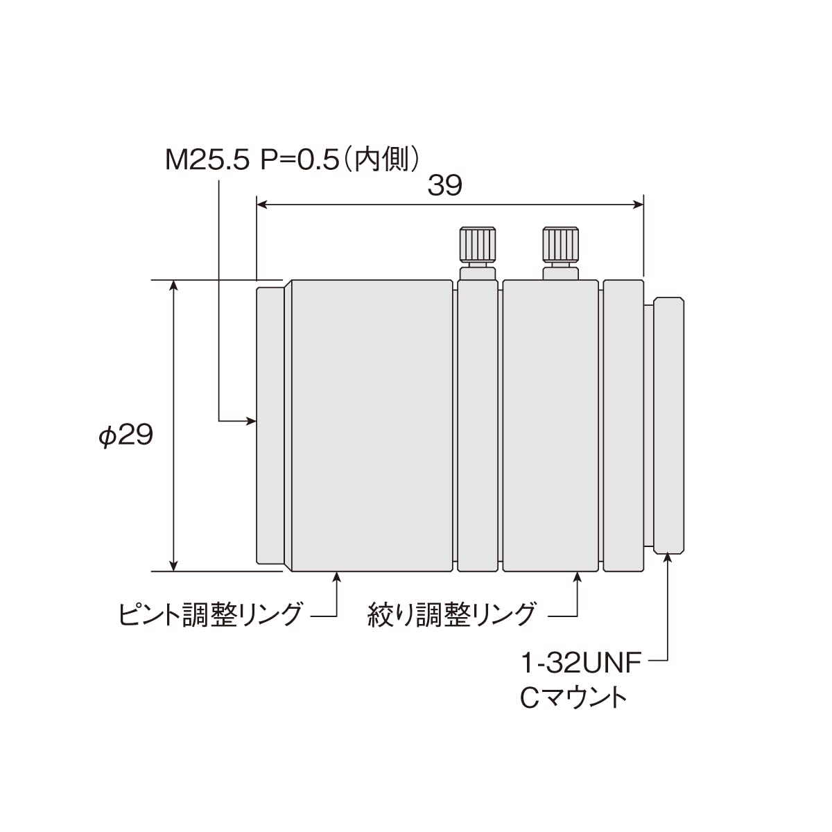 호잔 L-600 시리즈 L-600-35 C마운트 작동거리 250mm-∞ 초점거리 35mm 이미지 3