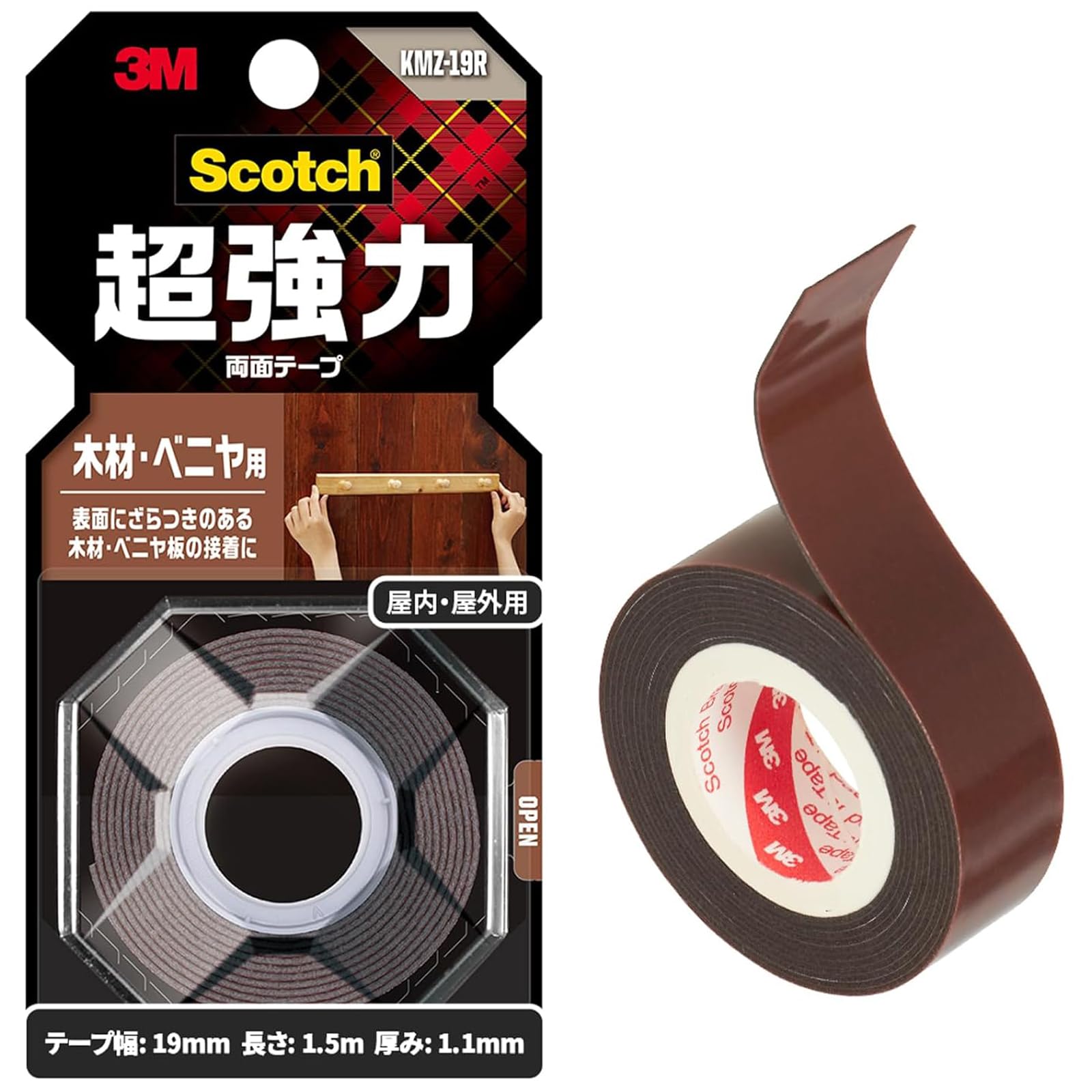 3M 스카치 목재 베니어용 양면테이프 3. 목재 베니어용 폭19mm 길이1500mm 신모델