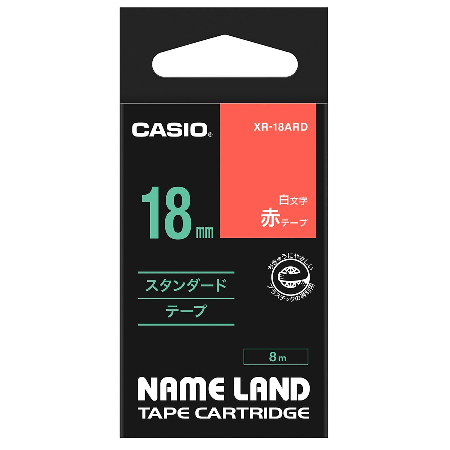 카시오 네임랜드 테이프 레드 XR-18ARD 18mm 라벨지 레드 단품
