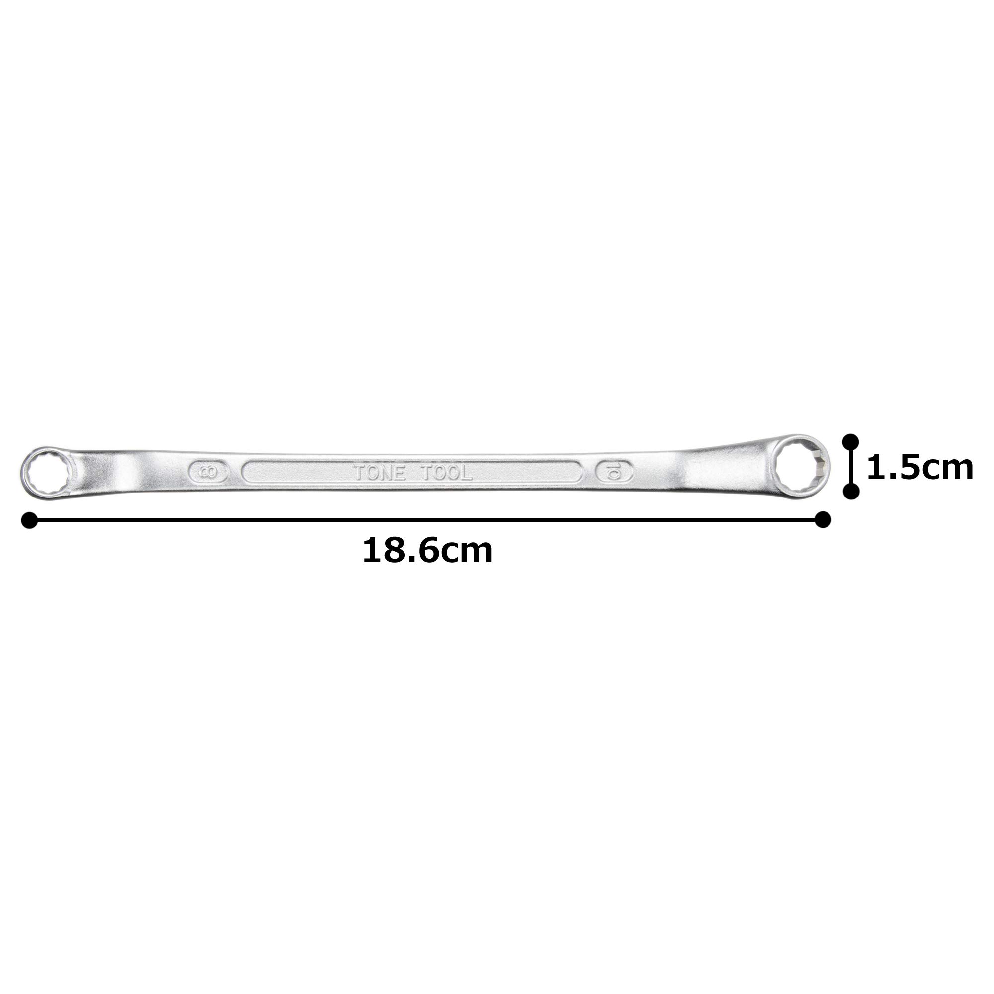 토네 M45-0810 8x10mm 45도 롱 옵셋렌치 이미지 6
