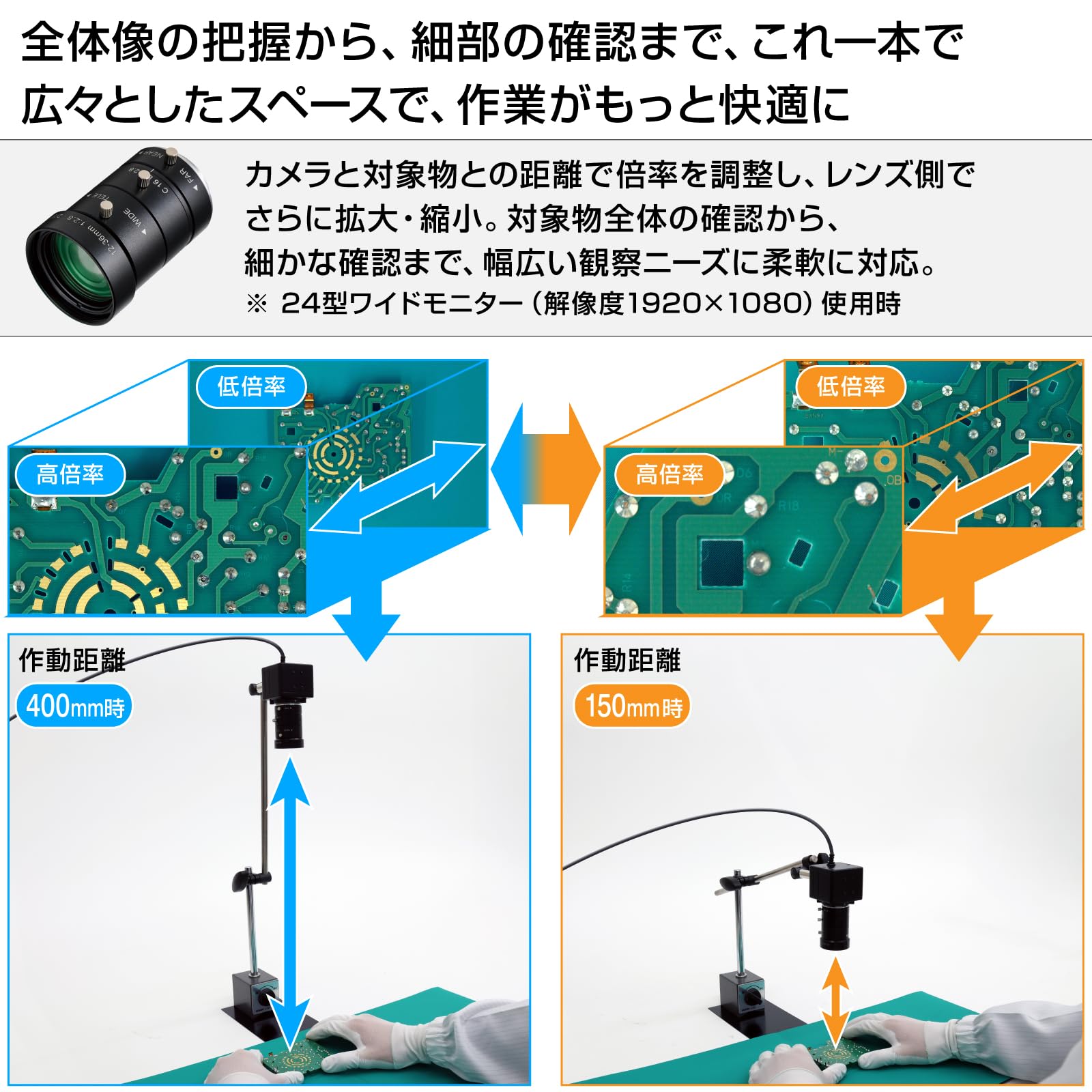 호잔 300만 USB 현미경 USB 연결 300만 화소 초점거리 12-36mm 암 자립형 이미지 4