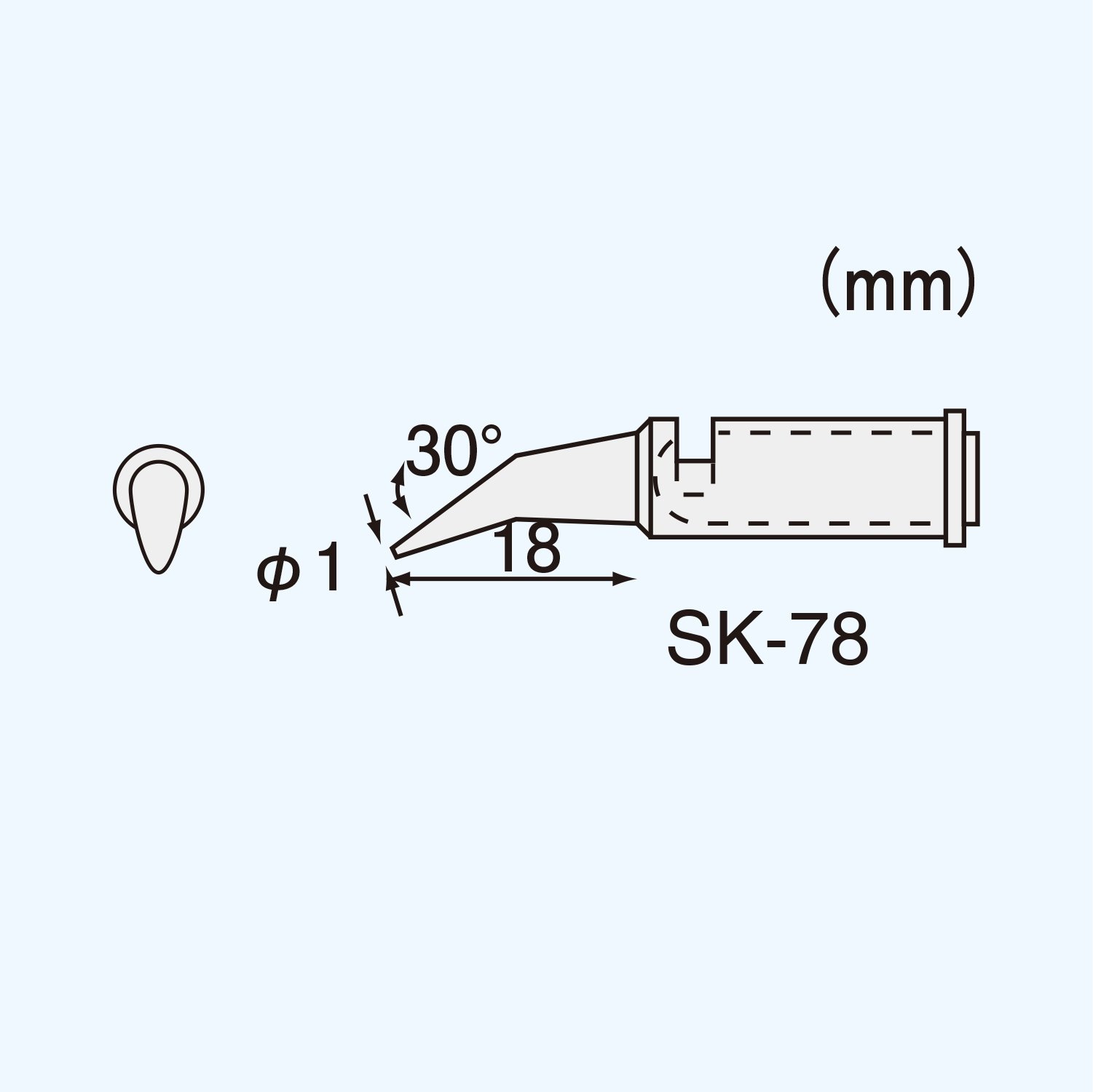 엔지니어 SK-70 시리즈 SK-78 인두팁 팁 Φ1mm 곡선형 이미지 2