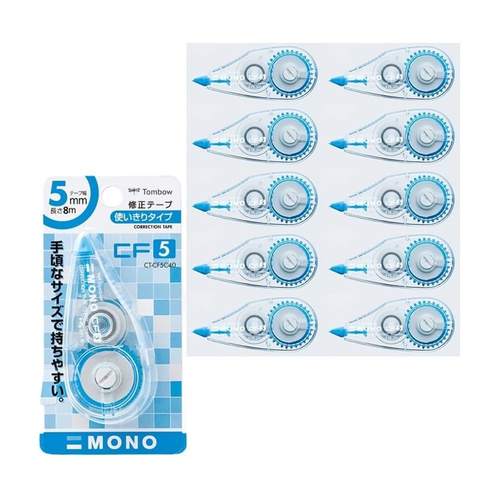 톰보 모노 CF 블루 CT-CF5C40-5P 8m 수정테이프 5mm폭 블루 10개