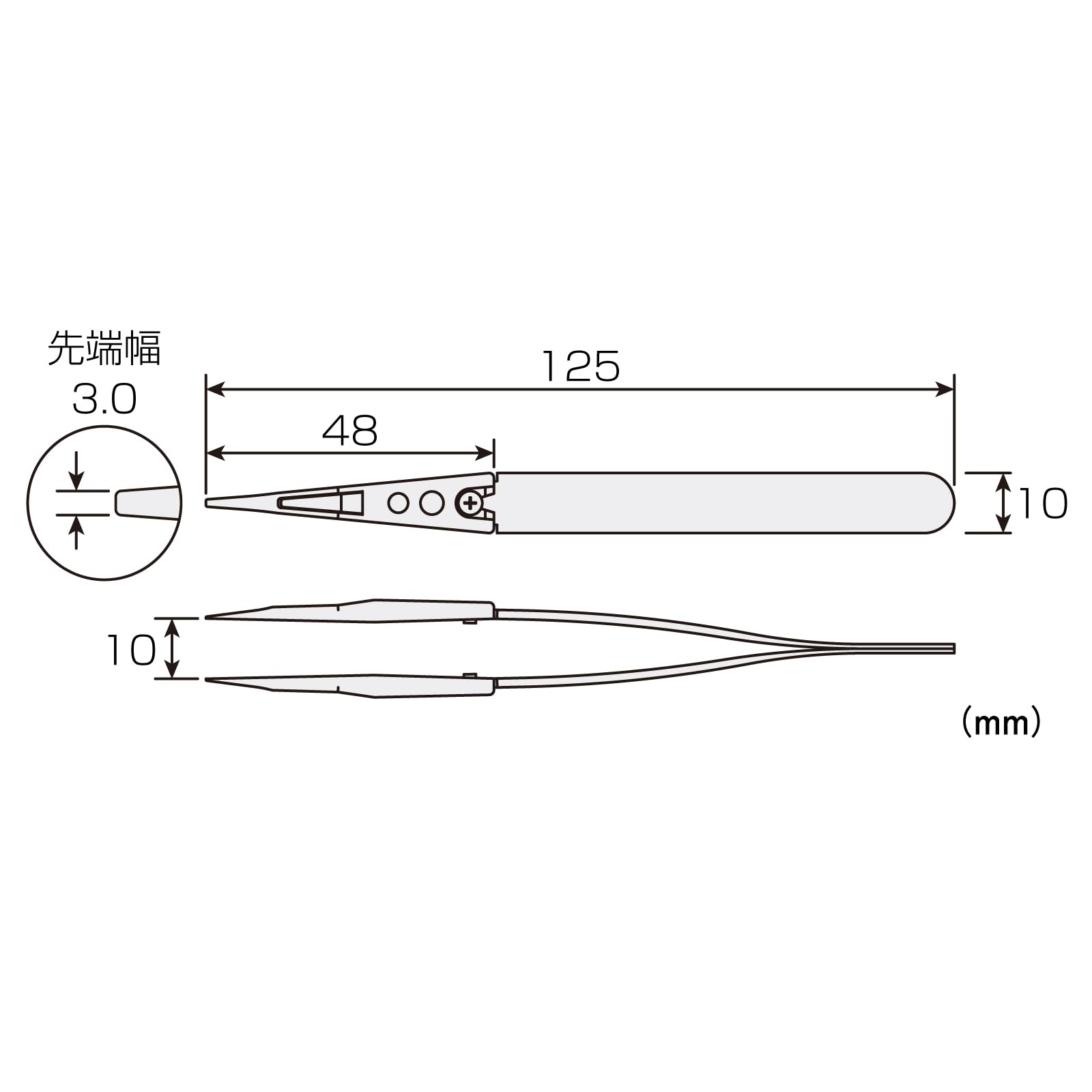 호잔 ESD 소프트 팁 핀셋 P-643-J 핀셋 단품 ESD 소프트 끝폭 3.0mm R형 이미지 7