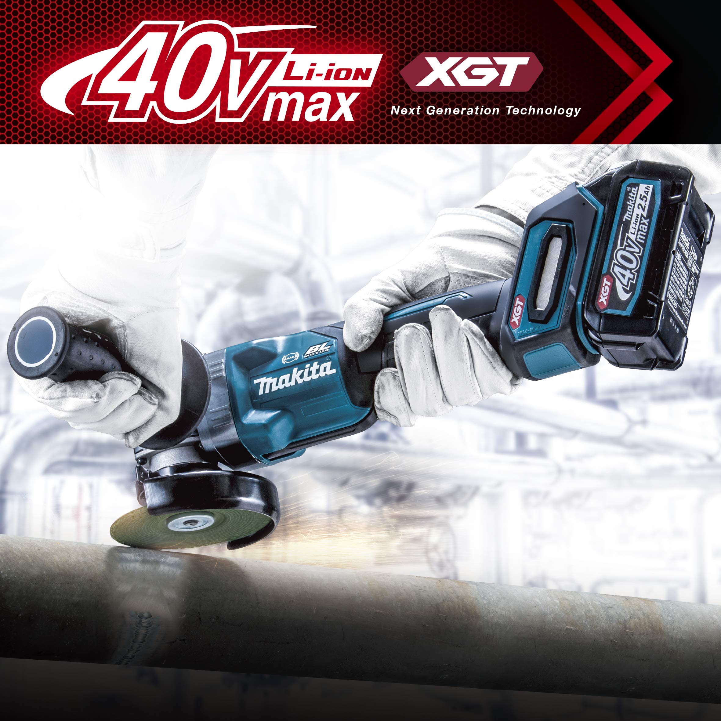 마키타 GA009GRDX 40Vmax 100mm 충전식 디스크 그라인더 세트 이미지 3