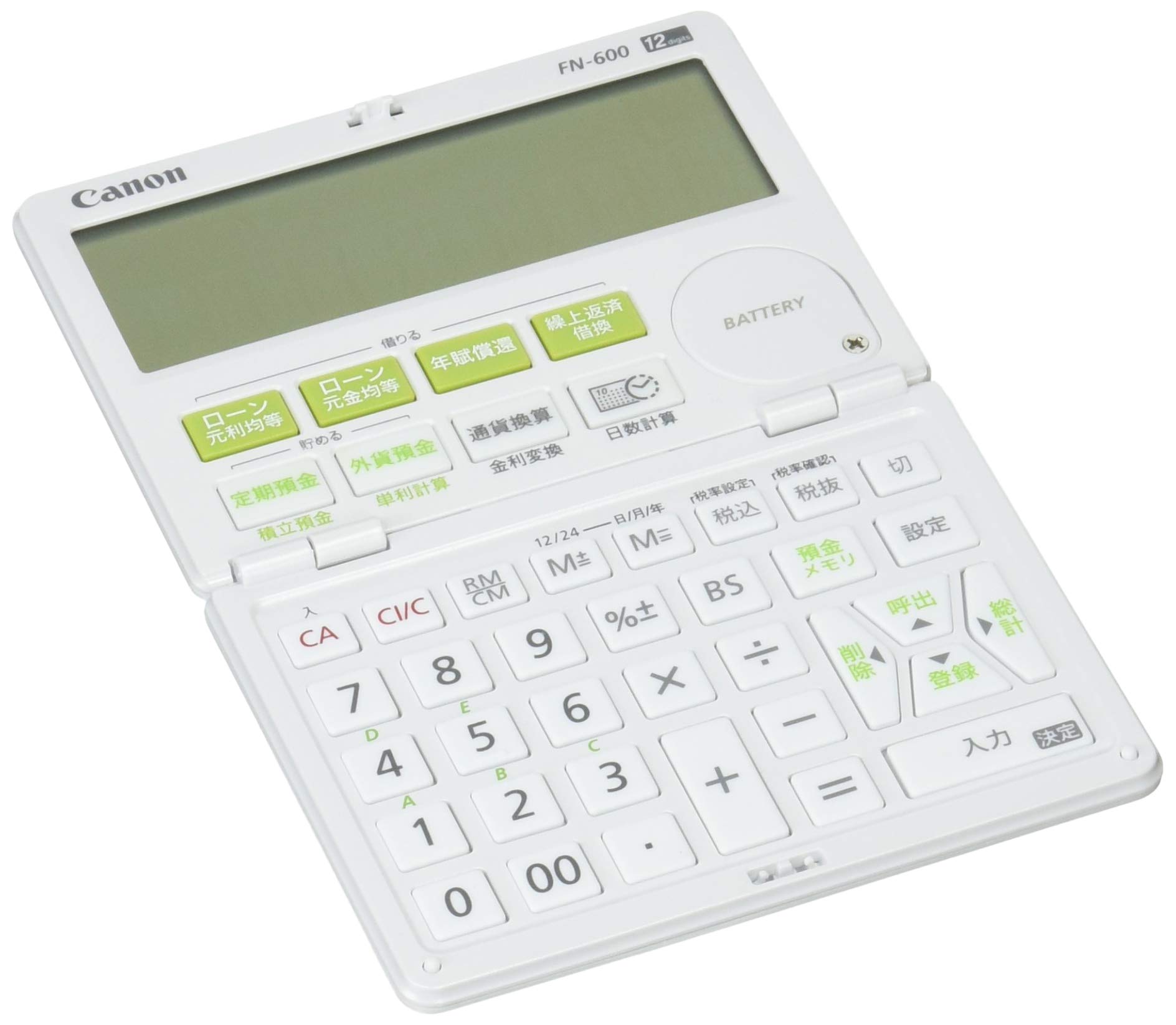 캐논 FN-600 12자리 금융용 계산기 화이트