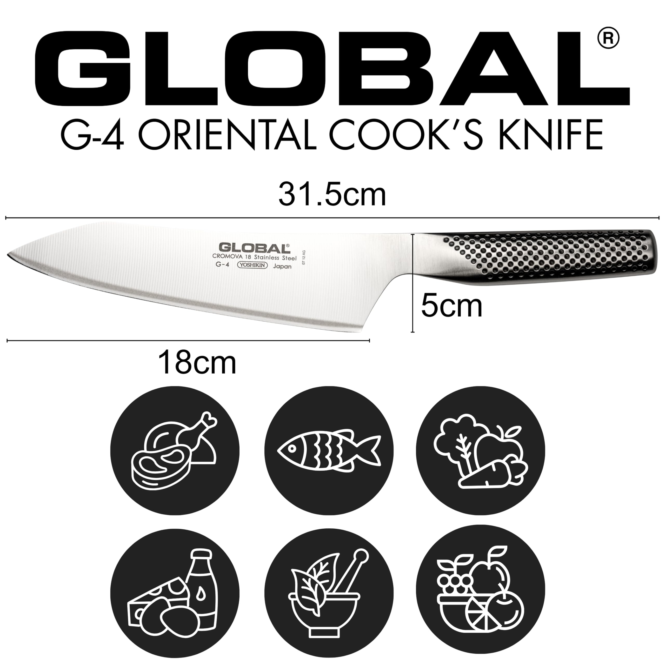 글로벌 G-4 분카 식칼 18cm 분카 18cm 이미지 4