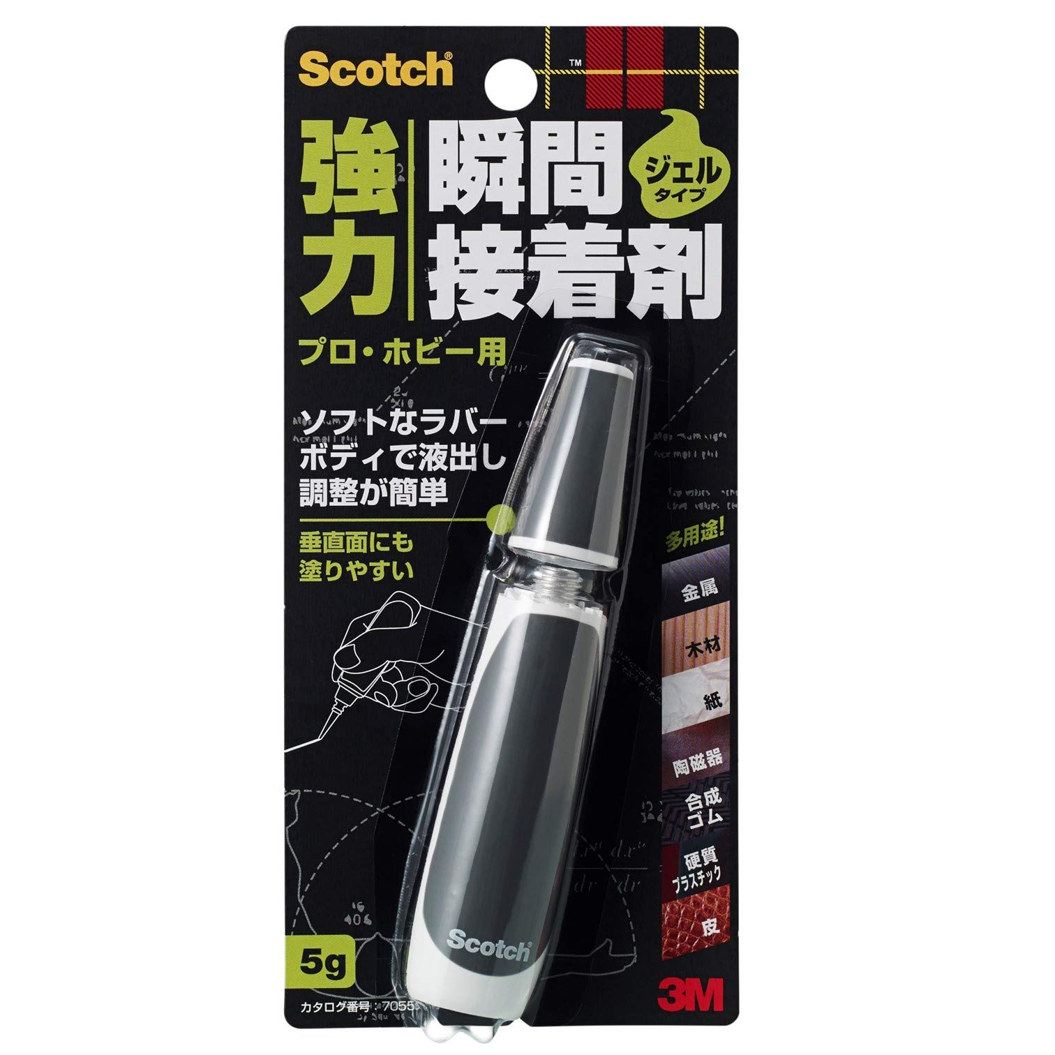 3M 스카치 강력 순간접착제 젤 다용도 7055 5g 프로 하비용 1본