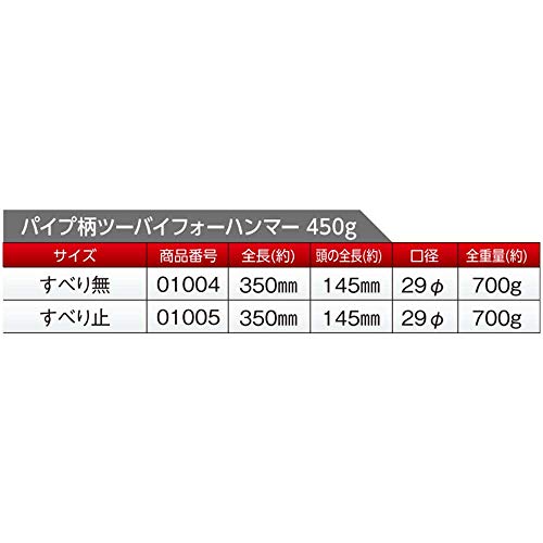 도규 파이프 2x4 망치 01005 450g 미끄럼방지 이미지 3