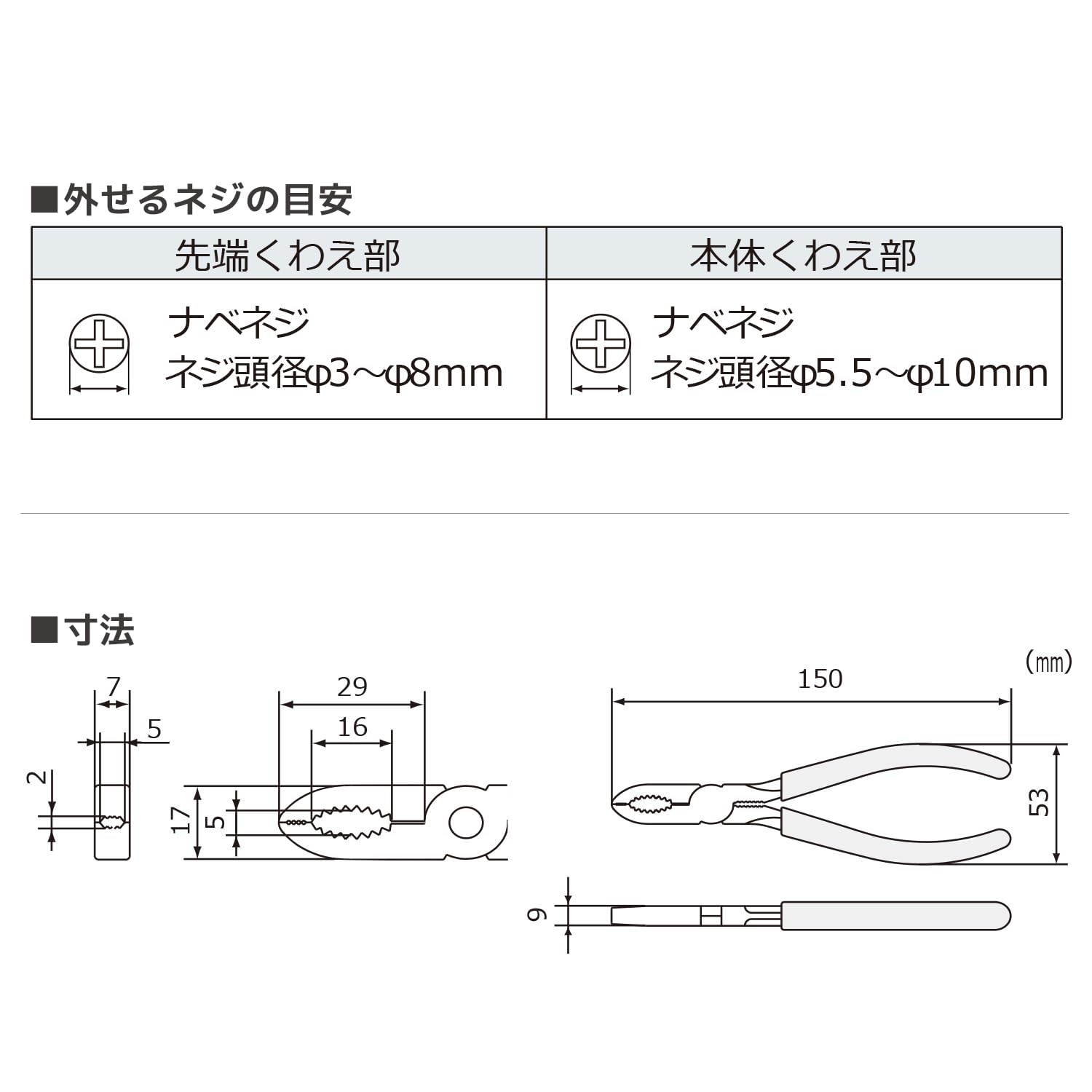 엔지니어 나사자우루스 PZ-55 3-8mm 나사 제거 플라이어 이미지 3