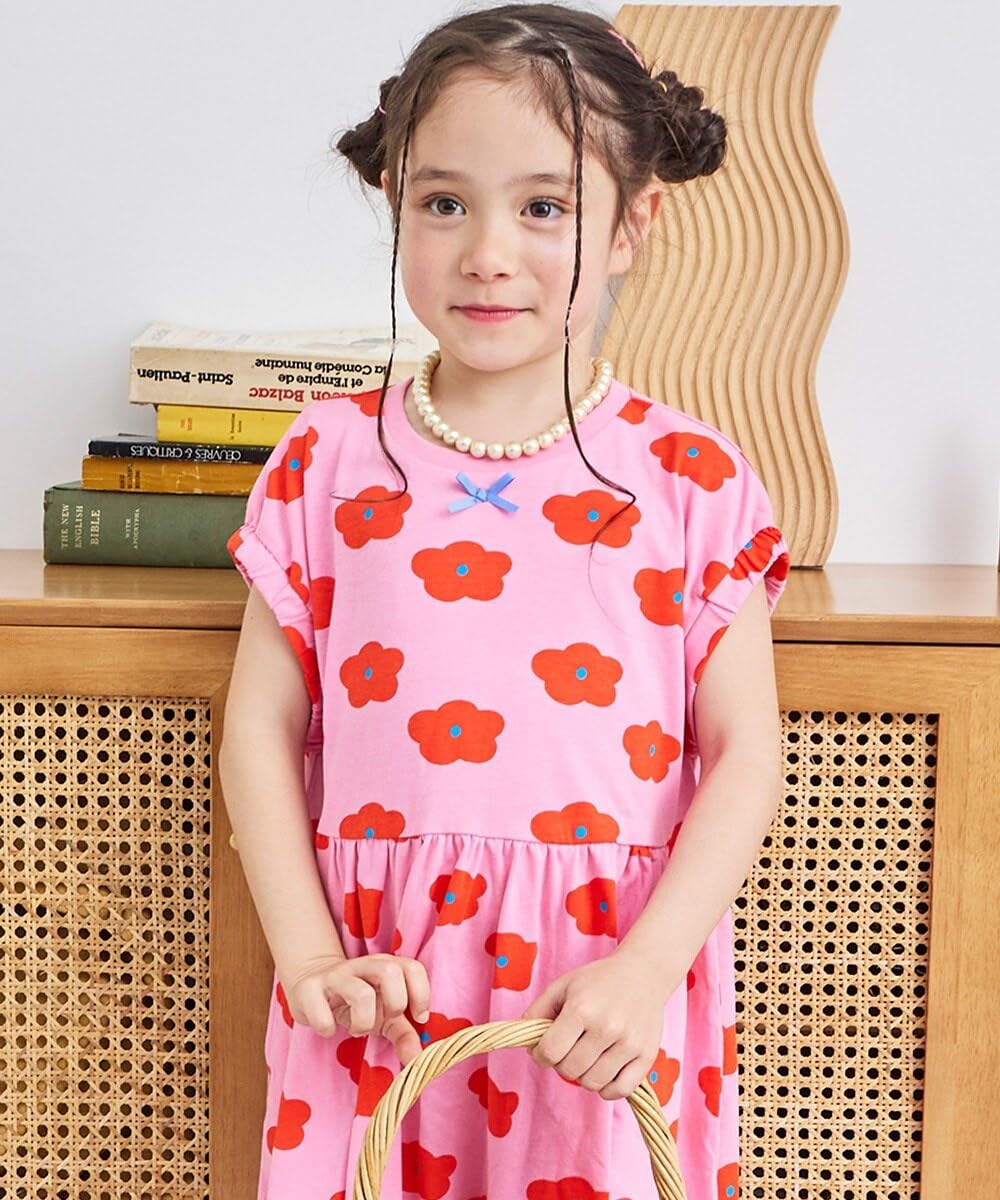 마키즈 OKINIIRI 반소매 원피스 G37 핑크 꽃무늬 150 이미지 3