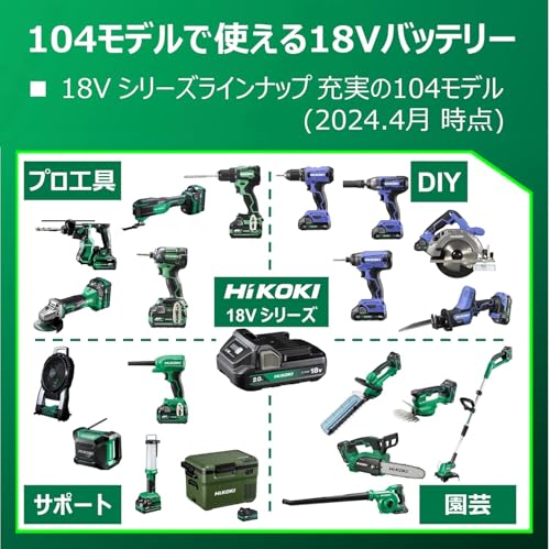 하이코키 WH18DD 18V 2.0Ah 충전 임팩트 드라이버 배터리2개 세트 이미지 6