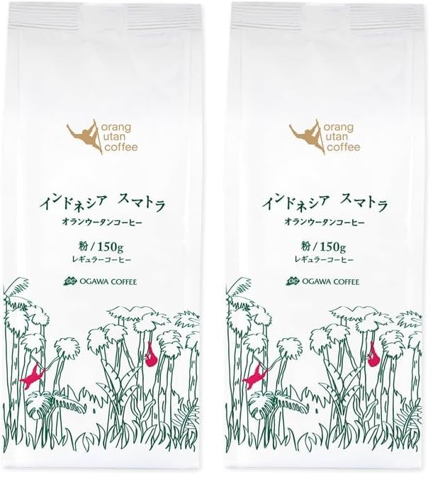 오가와커피 인도네시아 수마트라 오랑우탄 분쇄커피 150g 2개입 소형 이미지 1