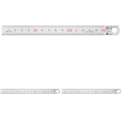 신와 스테인리스 직자 15cm 14001 3개입 JIS 1급 적색눈금 이미지 1