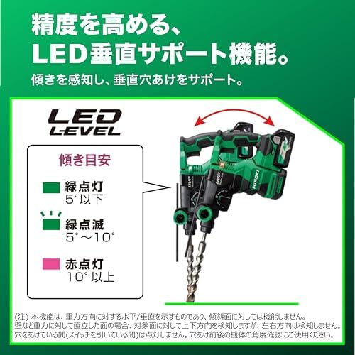 하이코키 DH3628DA 36V 충전 로터리 해머드릴 셀프샤프닝 불포인트 세트 이미지 5