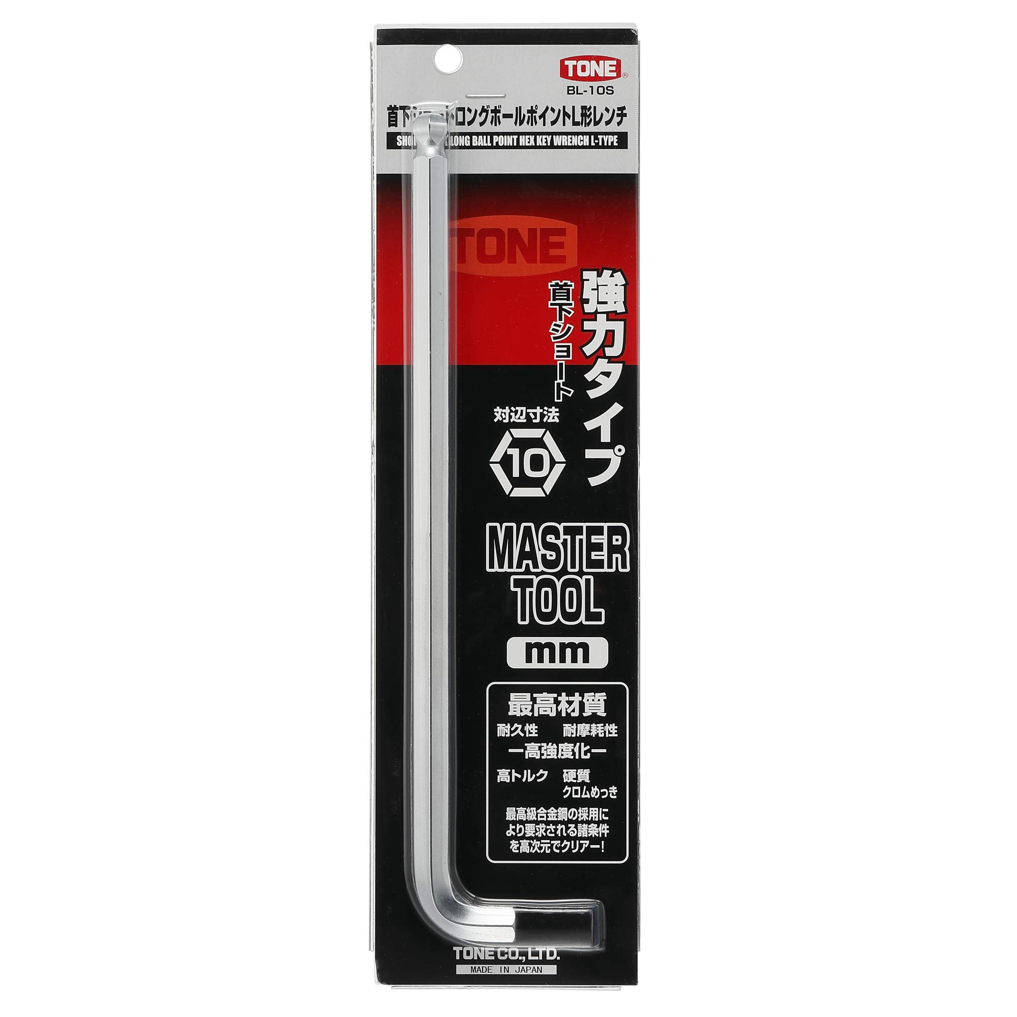 토네 볼포인트 숏 롱 L형 육각렌치 BL-10S 10mm 이미지 3