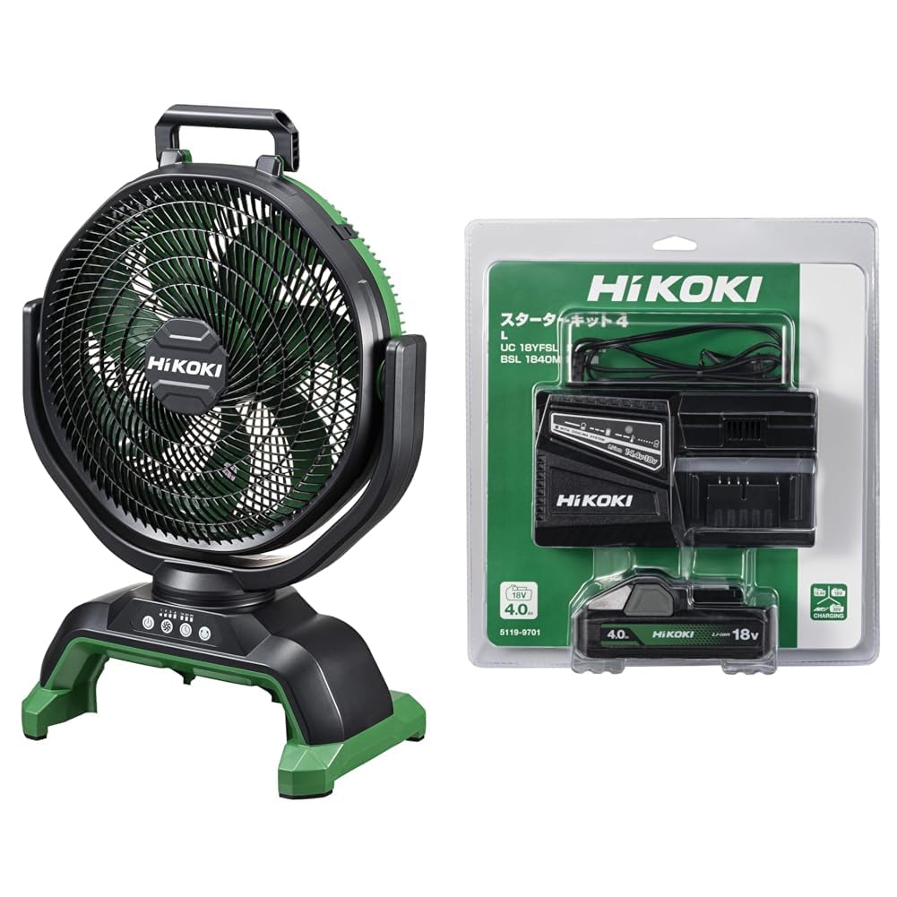 하이코키 UF18DA 18V 충전식 선풍기 스타터 키트 세트